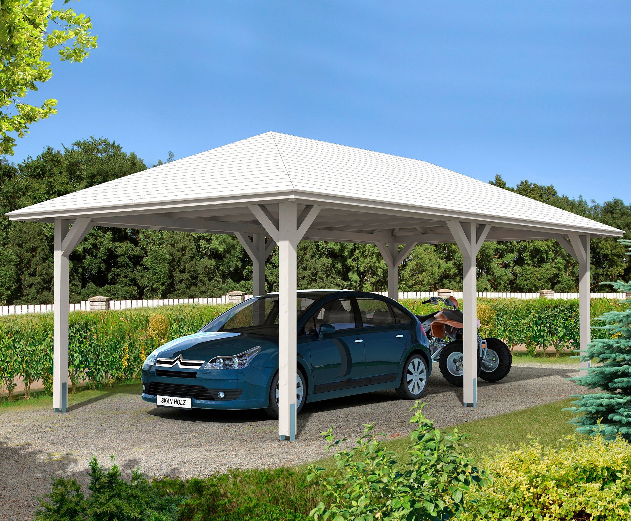 Skanholz Einzelcarport Taunus, BxT: 439x786 cm, 218 cm Einfahrtshöhe