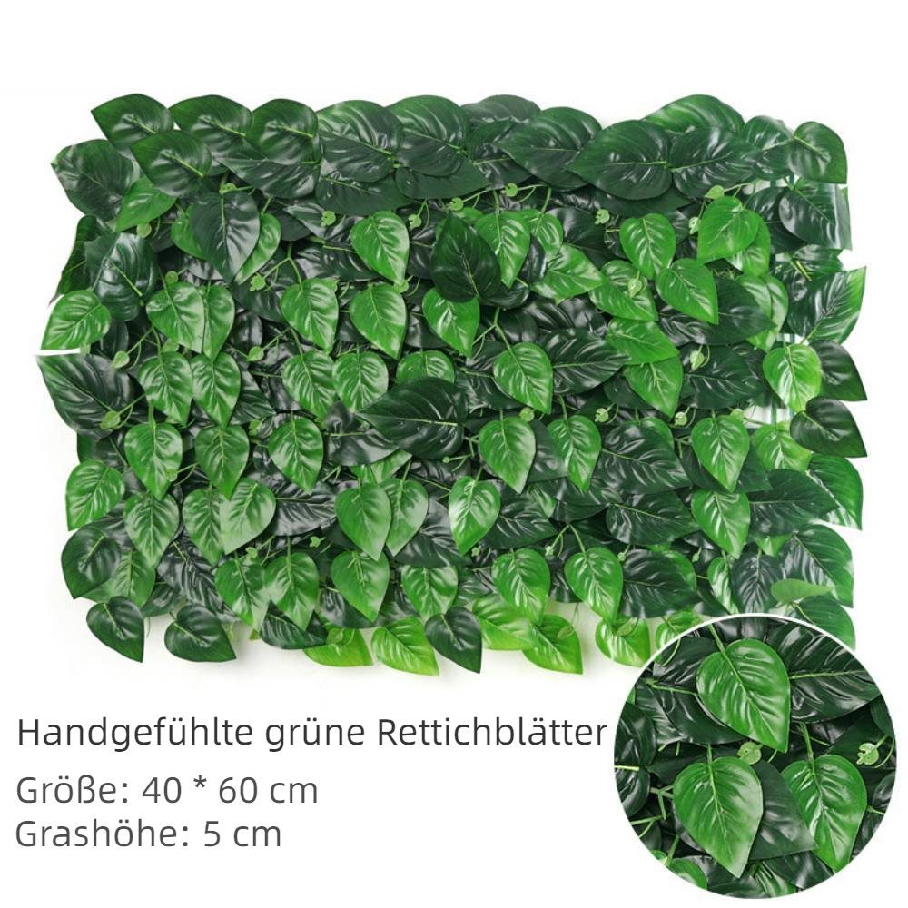 Kunstrasen Rettichblätter geeignet Handgefühlte Grüne grüne Hintergrund, für Pflanzentürdekoration, Pflanzenwand Simulation verschiedene Kunstblume Anlässe Blusmart,