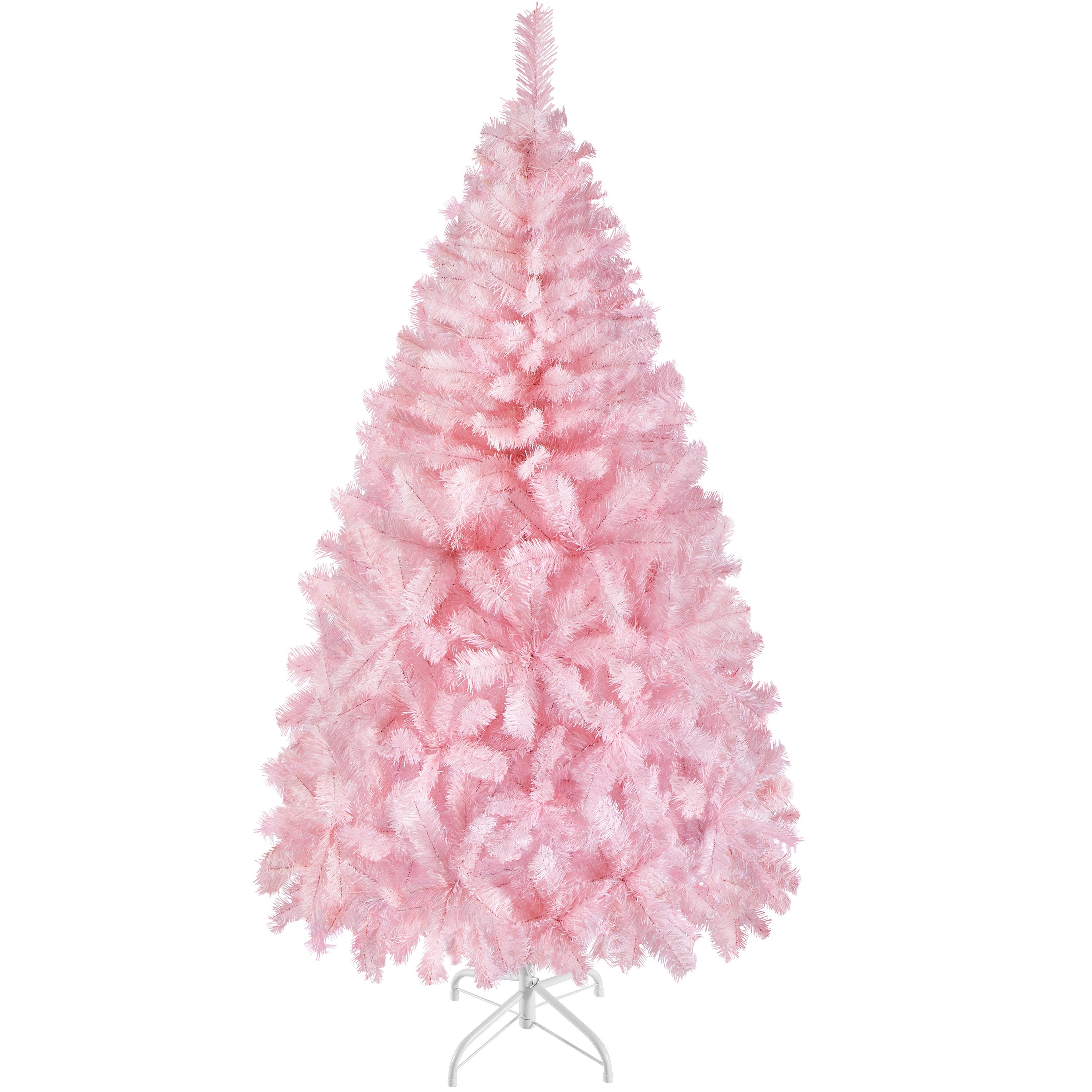 Yaheetech Künstlicher Weihnachtsbaum 61-183 cm (H), Tannenbaum, 183cm Künstlicher Christbaum mit 598 Spitzen & Faltbarem Metallständer