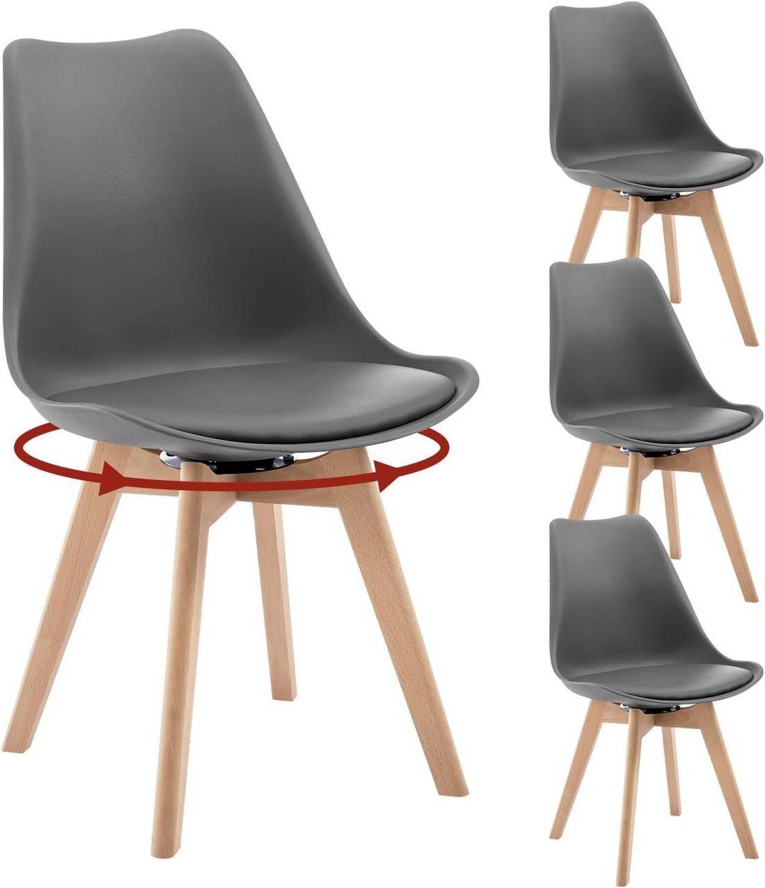 Woltu Esszimmerstuhl (4 St), Drehstuhl Polsterstuhl, aus Massivholz Kunstle günstig online kaufen