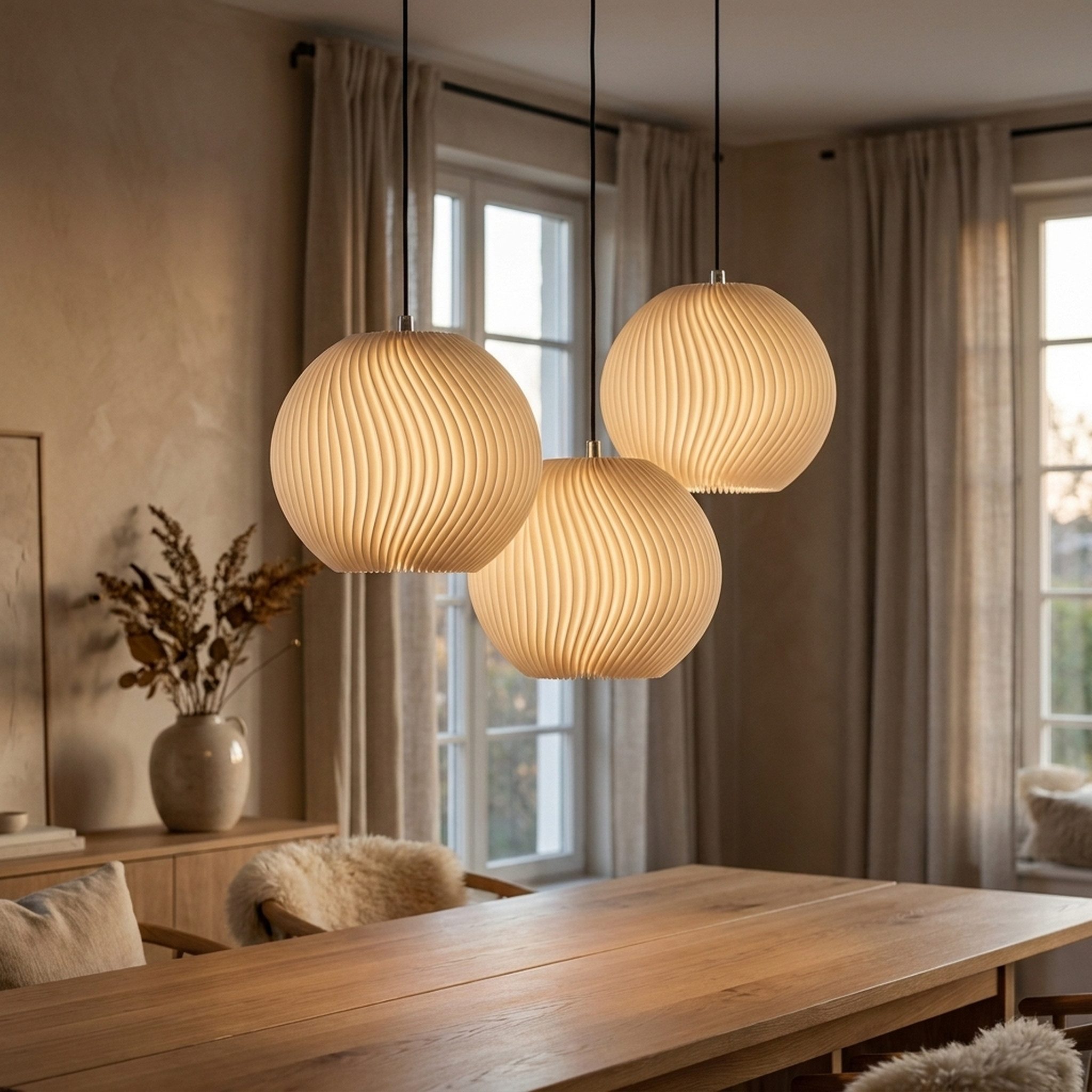 Roomberry Lampenschirm Onda Lampenschirm — Pendelleuchte Kugel, Designer Lampenschirm – Bild 2 von 5