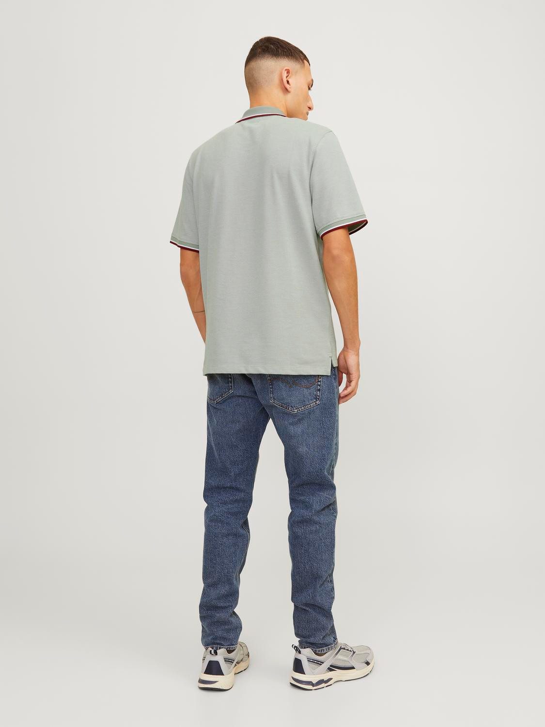 Jack & Jones T-Shirt Polo Pique Kurzarm Basic JPRBLUWIN für Herren Baumwolle Regular Fit Rundhals Kurzarm unifarben wärmend