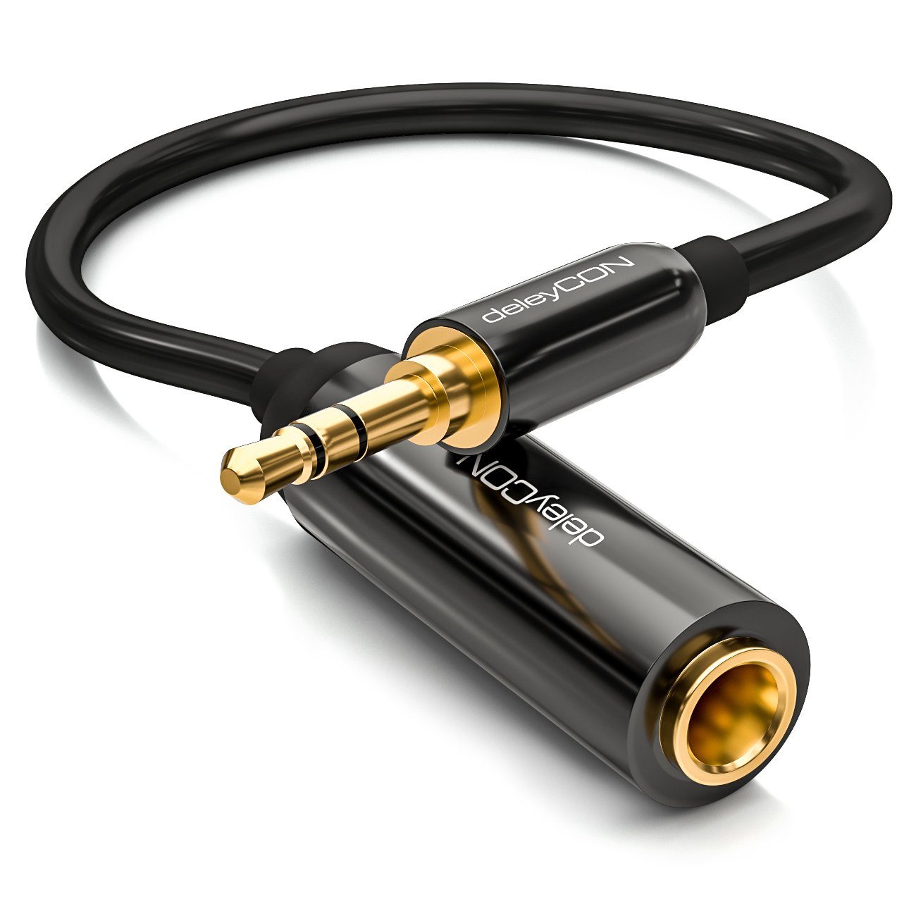 deleyCON Klinken Adapter Kabel - 3,5mm Klinken Stecker zu 6,3mm Audio-Kabel