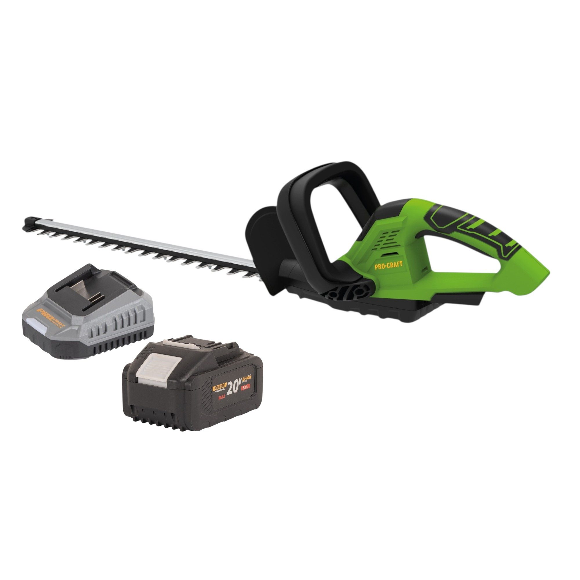 PRO CRAFT Akku-Heckenschere PZA24bb 20 V 510 mm Brushless + 1x Akku 8,0 Ah + Ladegerät