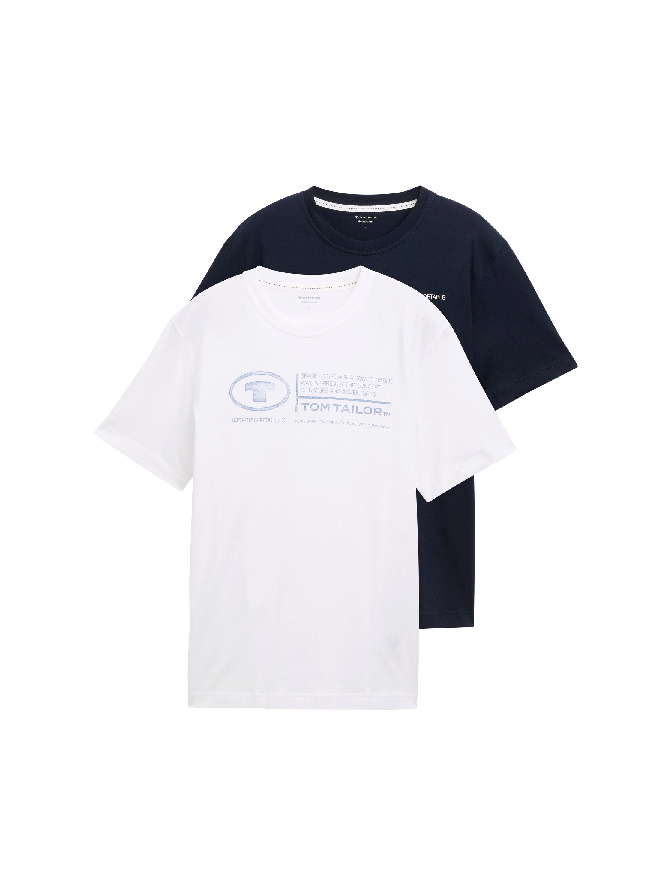 TOM TAILOR T-Shirt (Packung, 2-tlg) mit Logo Print günstig online kaufen