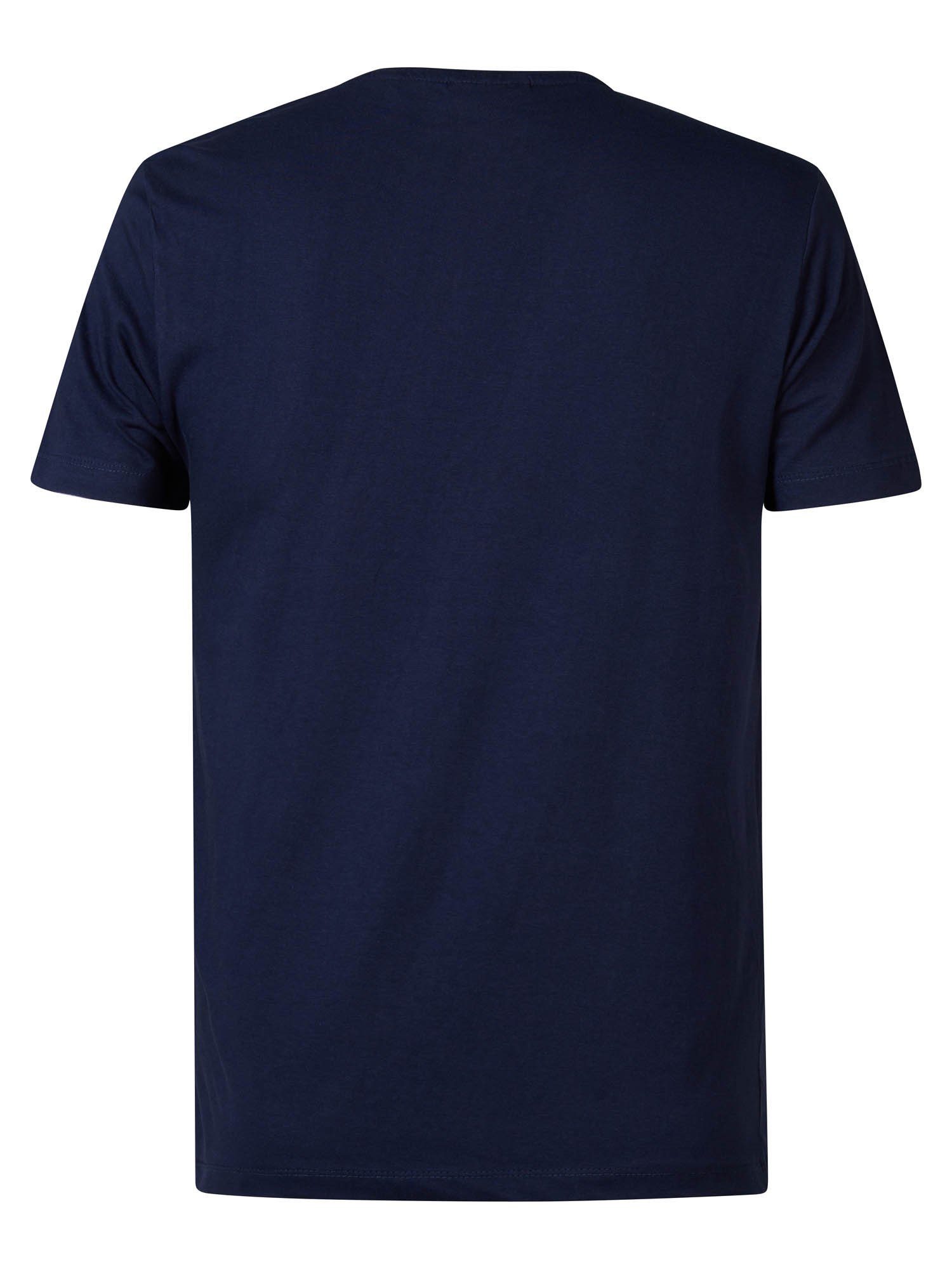 T-Shirt Kurzarmshirt dunkelblau Print Petrol T-Shirt Photo Industries
