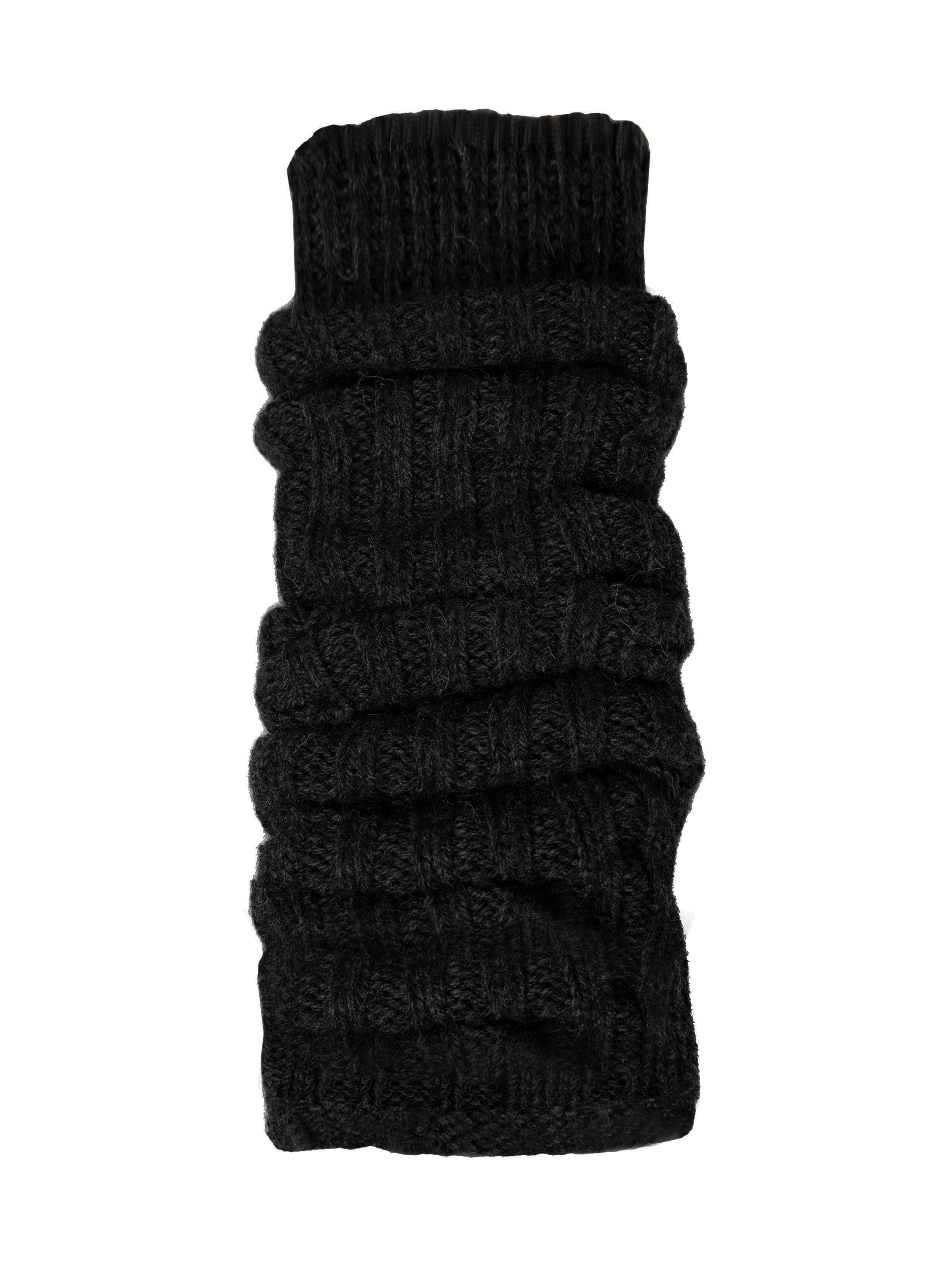 HomeOfSocks Гетры Alpaka Гетры Damen aus Wolle Grobstrick Leg Warmer Hoher Tragekomfort dank Gummibund Höhe verstellbar