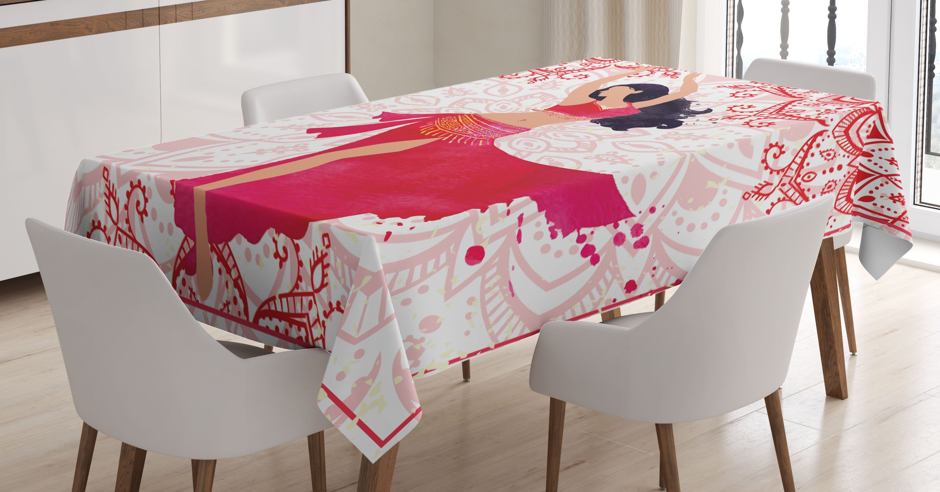 Abakuhaus Tischdecke Farbfest Waschbar Für den Außen Bereich geeignet Klare Farben, Orientalisch Bauchtänzerin Frau