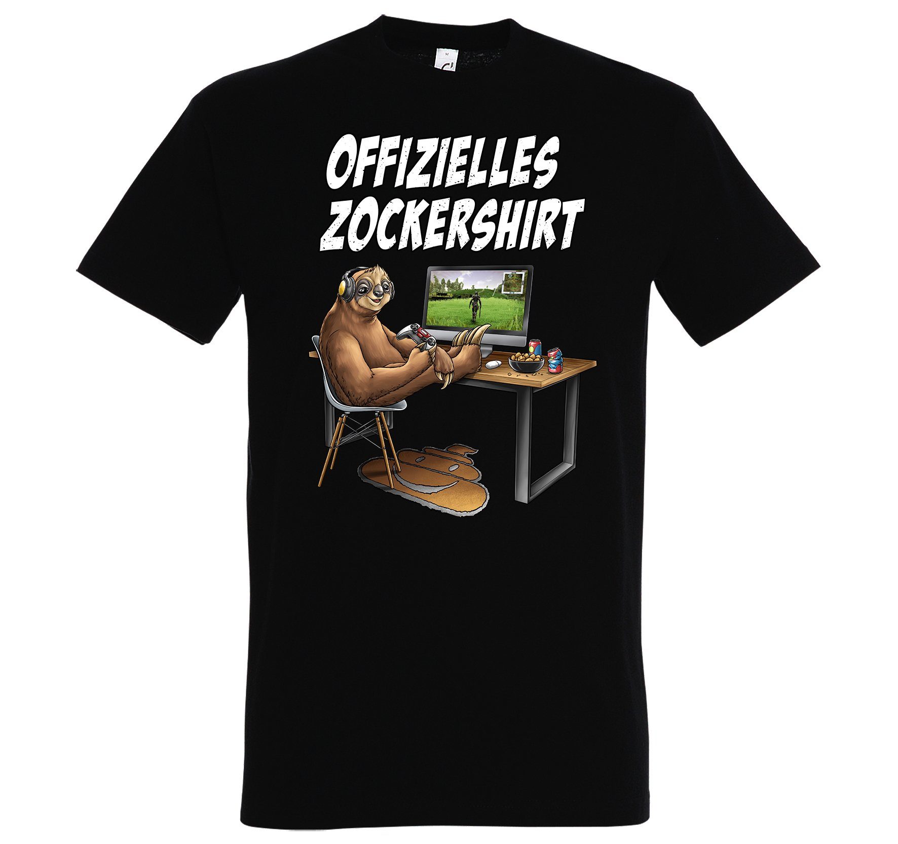 Youth Designz T-Shirt Herren Offizielles Zockershirt mit lustigem Gaming Frontprint Schwarz