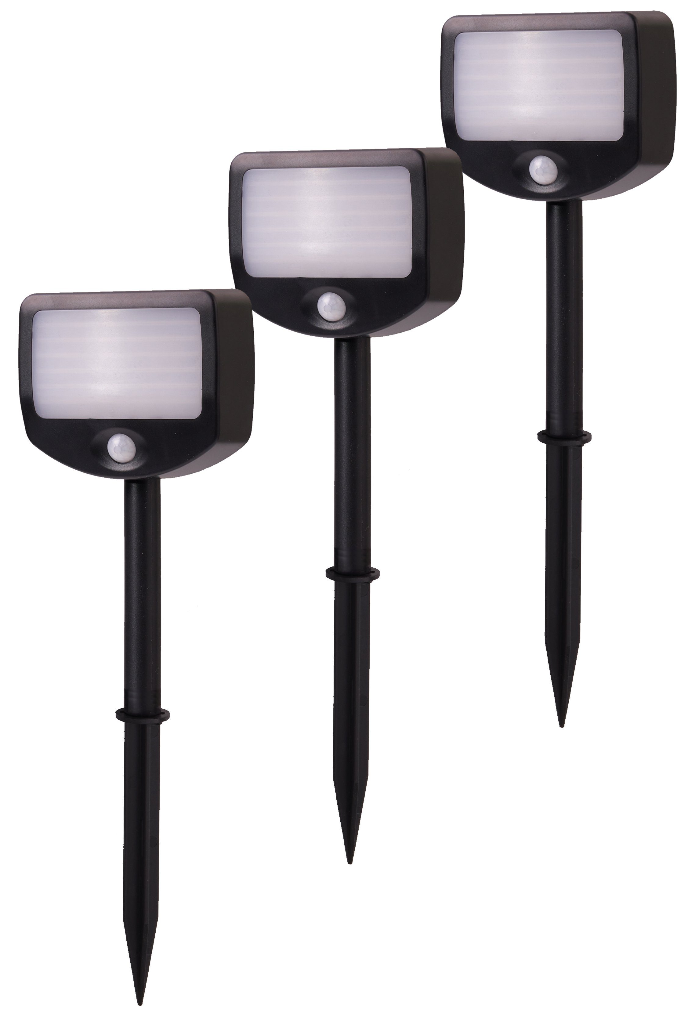 Bewegungsmelder LED Batterie Strahler Fluter Sicherheitsleuchte 3er Set mit Funk