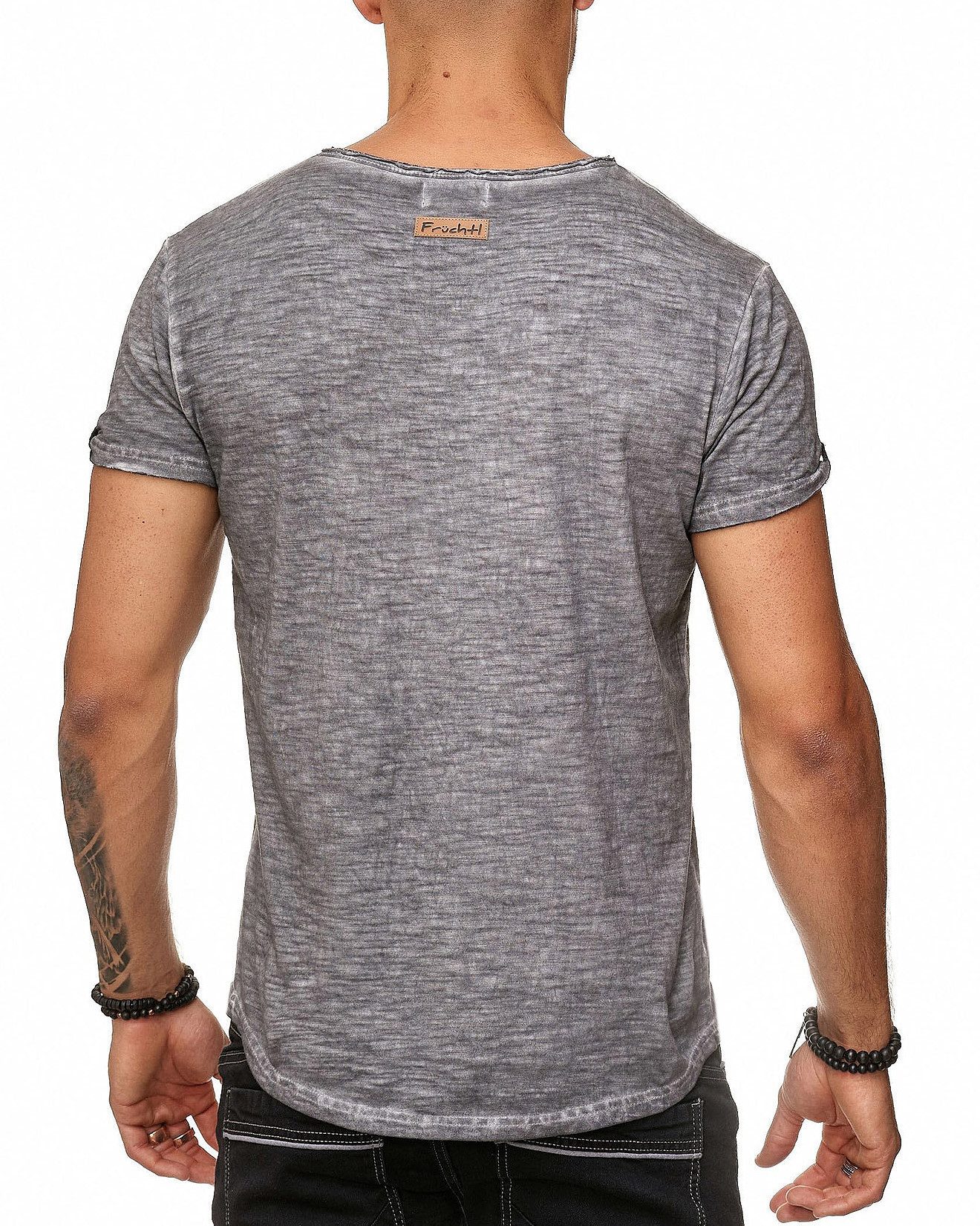 Früchtl T-Shirt mit V-Ausschnitt und dezenter Knopfleiste – Bild 3 von 3