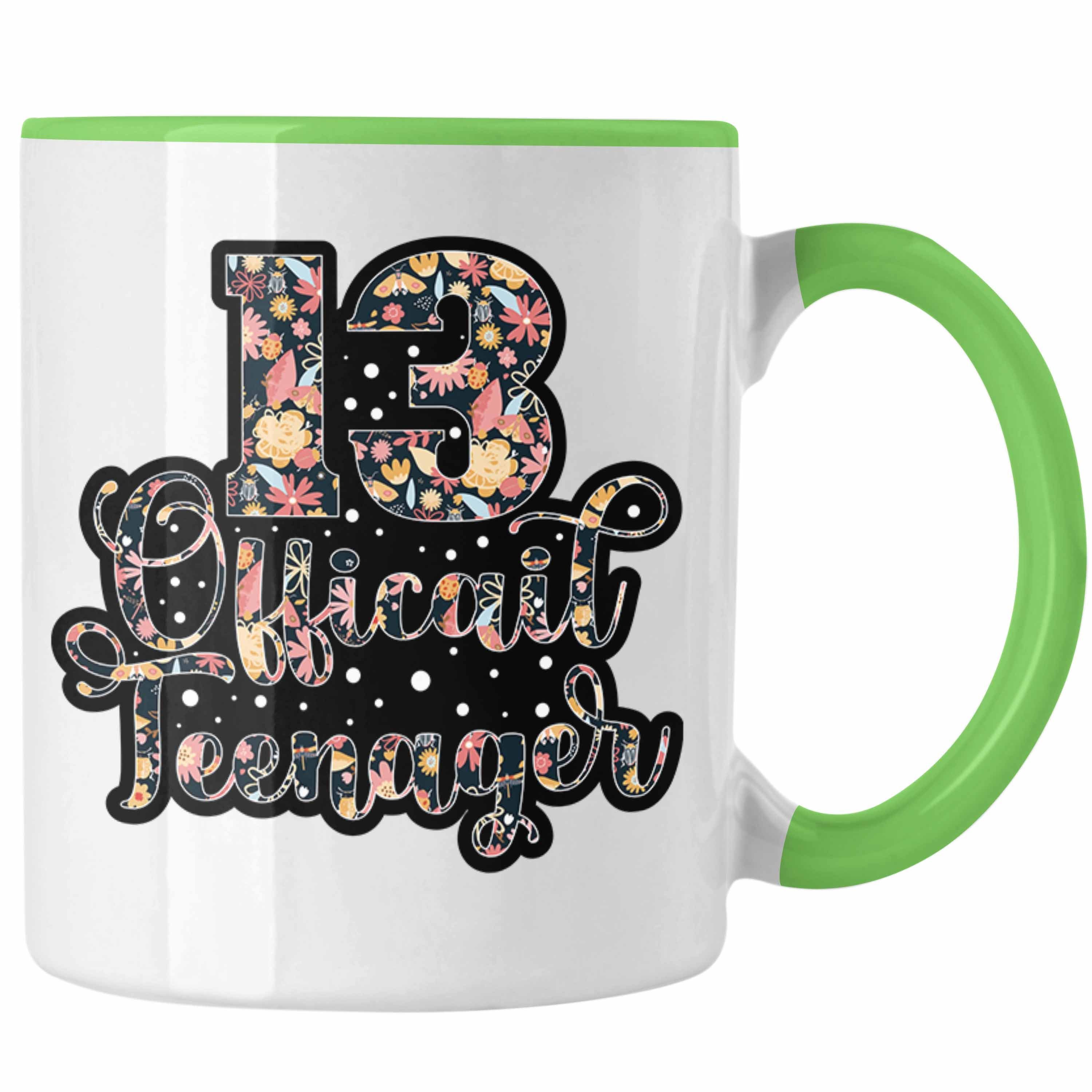 Trendation Tasse Tasse zum 13. Geburtstag Offizieller Teenager Geschenkidee Grün