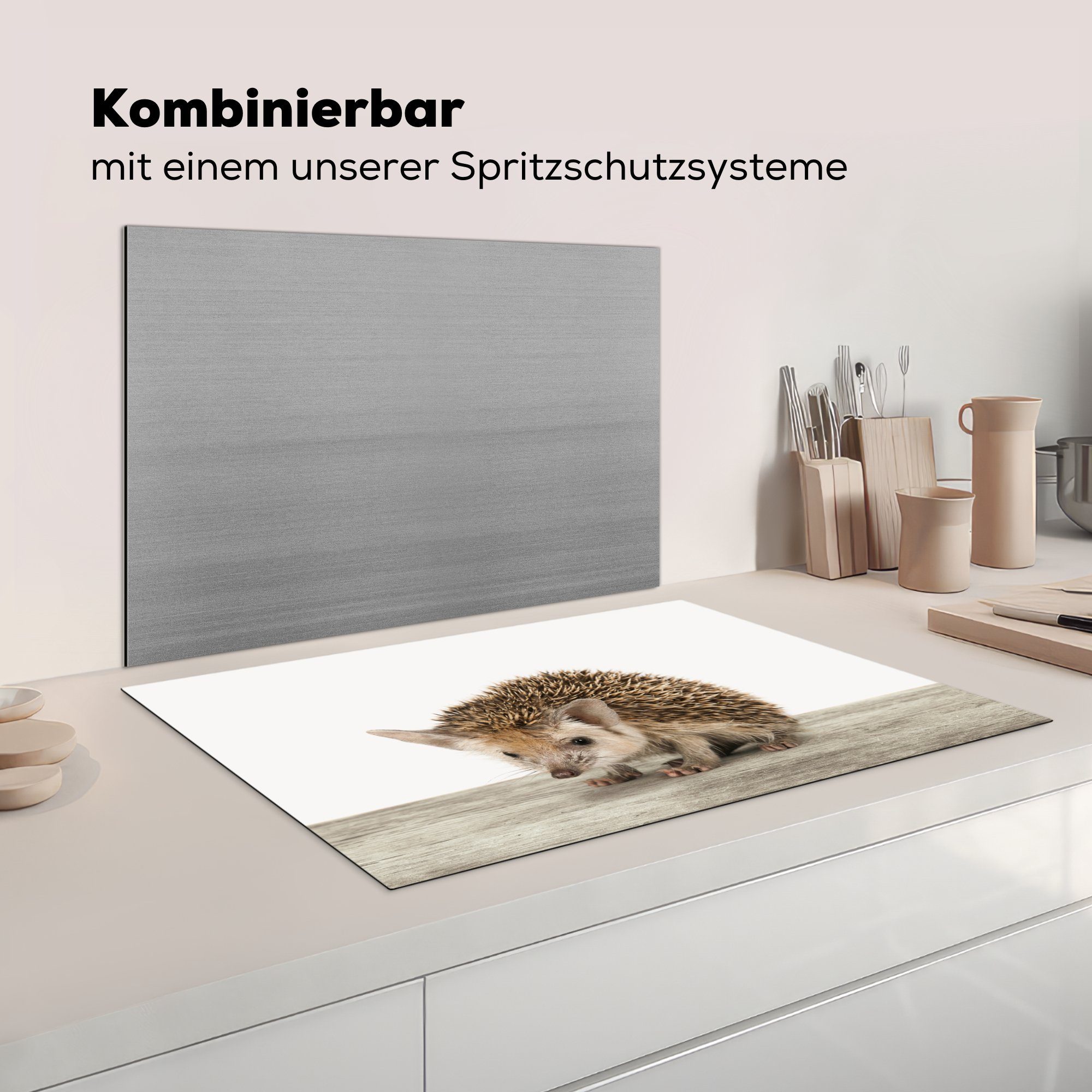 Igel küche - (1 MuchoWow Jungen - 81x52 - Ceranfeldabdeckung, Arbeitsplatte für Tiere tlg), cm, Herdblende-/Abdeckplatte Vinyl, Mädchen,