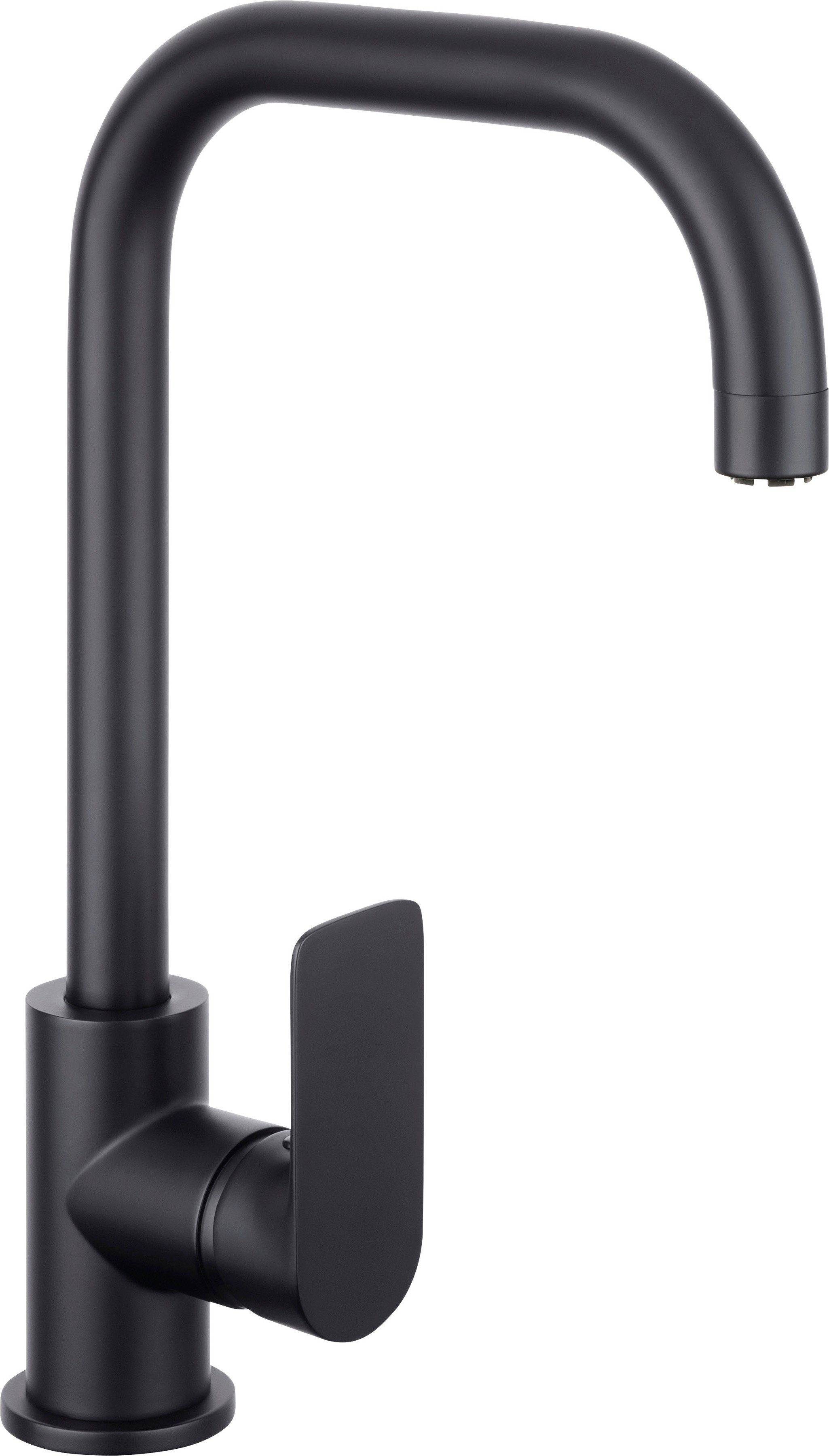 CORNAT Spültischarmatur Einhebelarmatur "Noir Round", ND, Druckguss, schwarz Black Edition, matt schwarz, hoher & schwenkbarer Auslauf – Bild 3 von 5