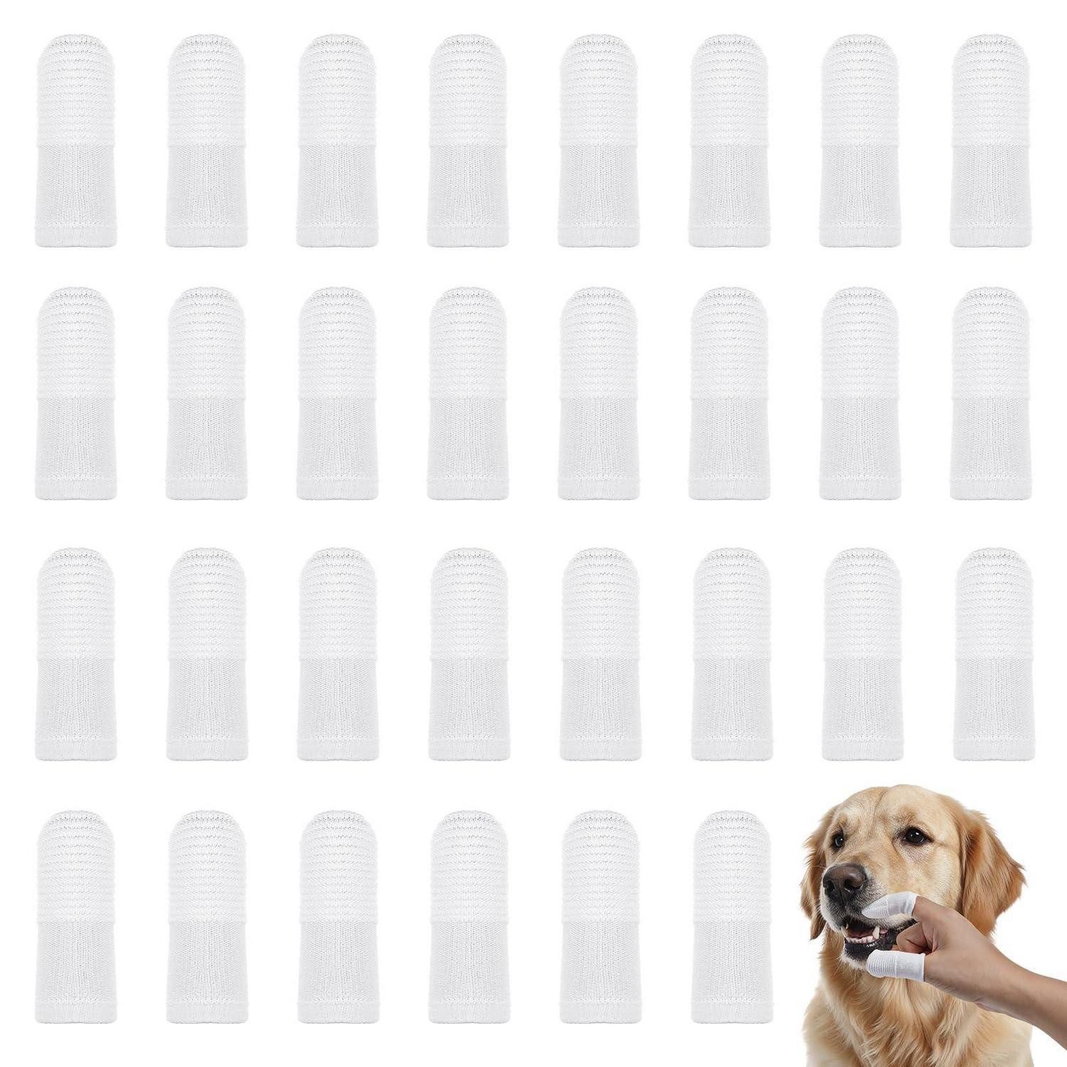 LuxusKollektion Tier-Fingerzahnbürste 30x Zahnbürste Hund Fingerzahnbürste 360º