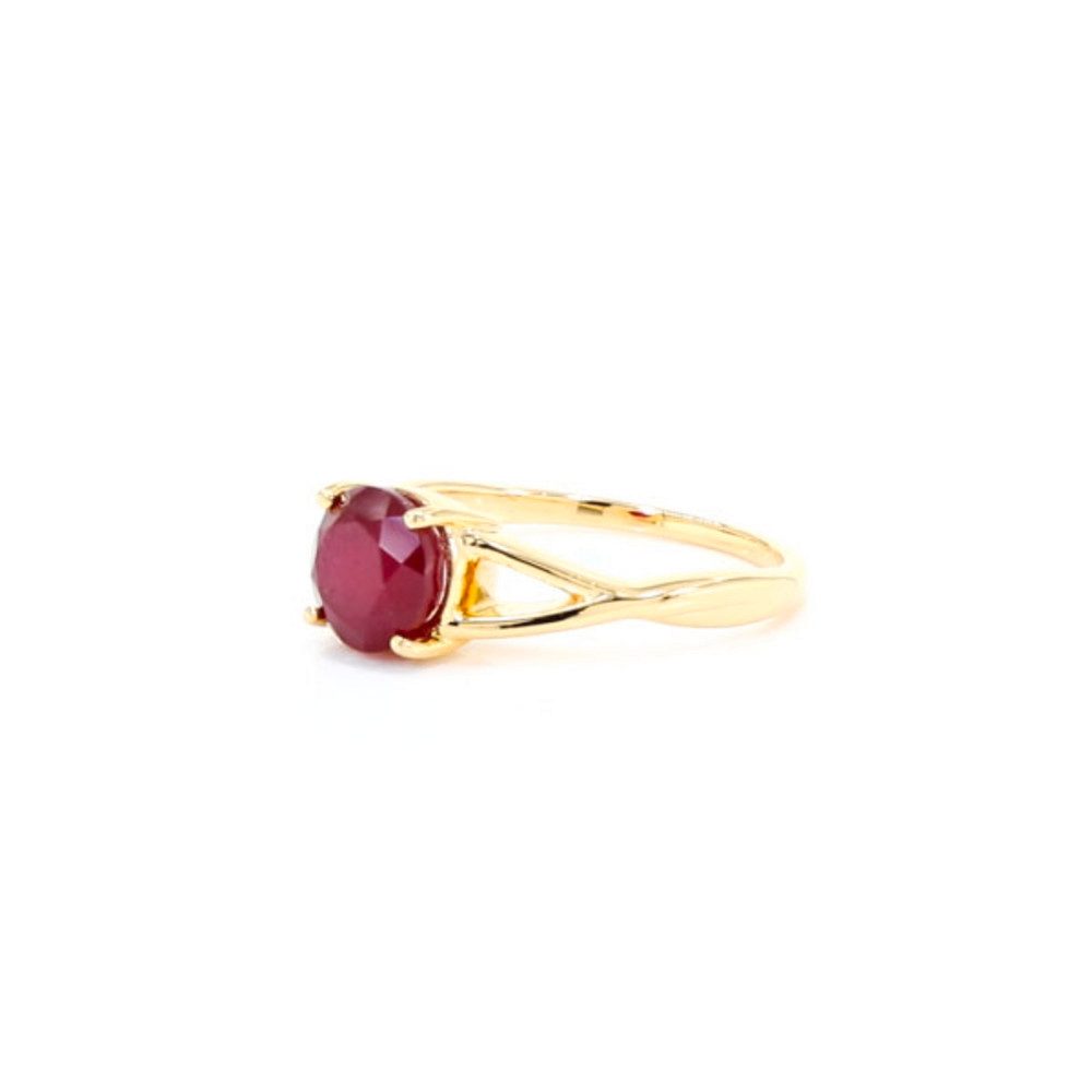 Cavill Solitärring Cavill Rubinring 2,55 ct Rundschliff, vergoldetes 925 Si günstig online kaufen