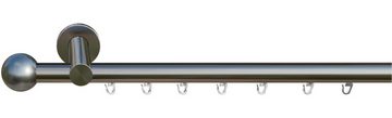 Gardinenstange Colombes, indeko, Ø 16 mm, 1-läufig, Wunschmaßlänge, mit Bohren, verschraubt, Aluminium, Innenlauf Komplett-Set inkl. Gleitern und Montagematerial