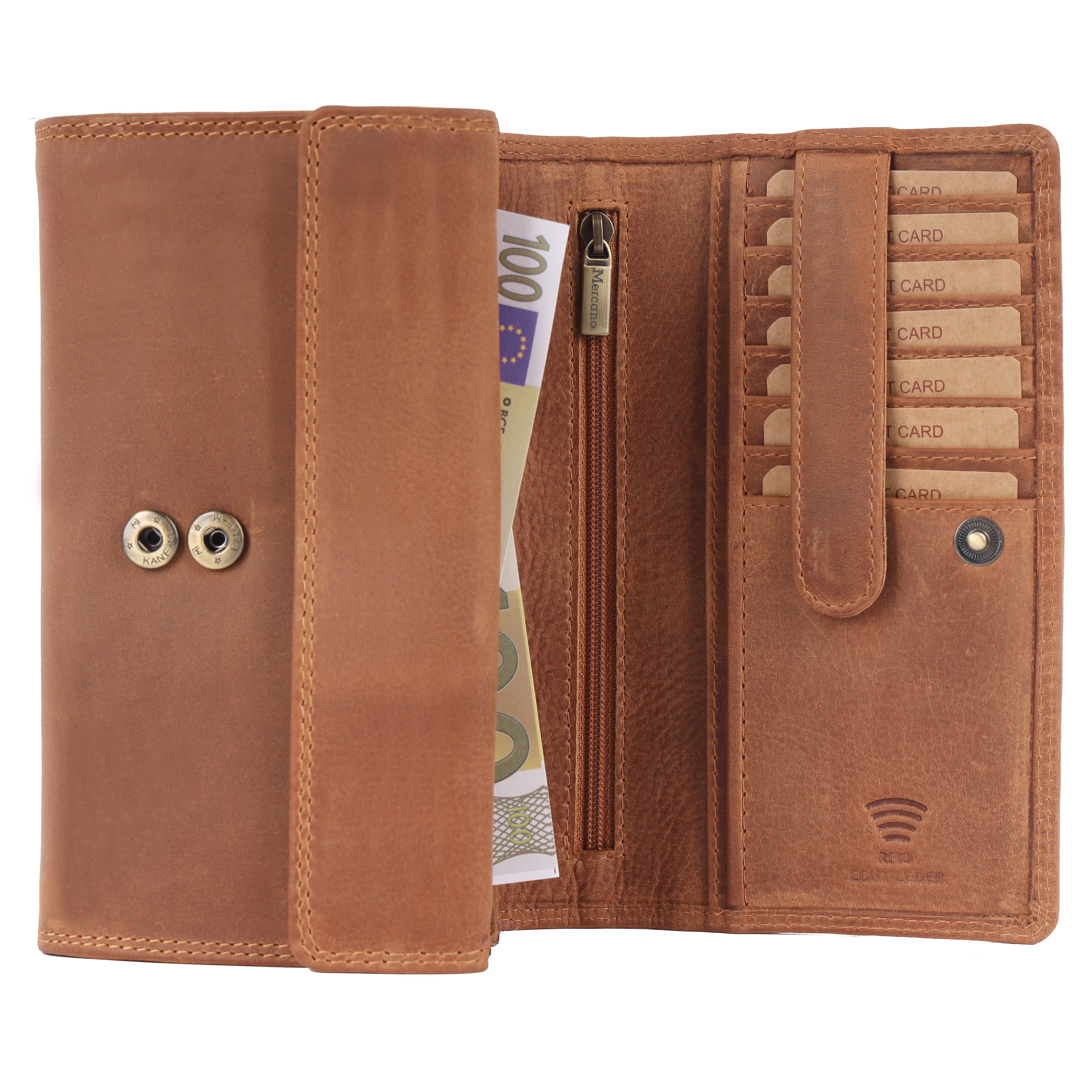 Mercano Geldbörse für Damen aus Echtleder (inkl. Geschenkbox), Doppelnaht, günstig online kaufen