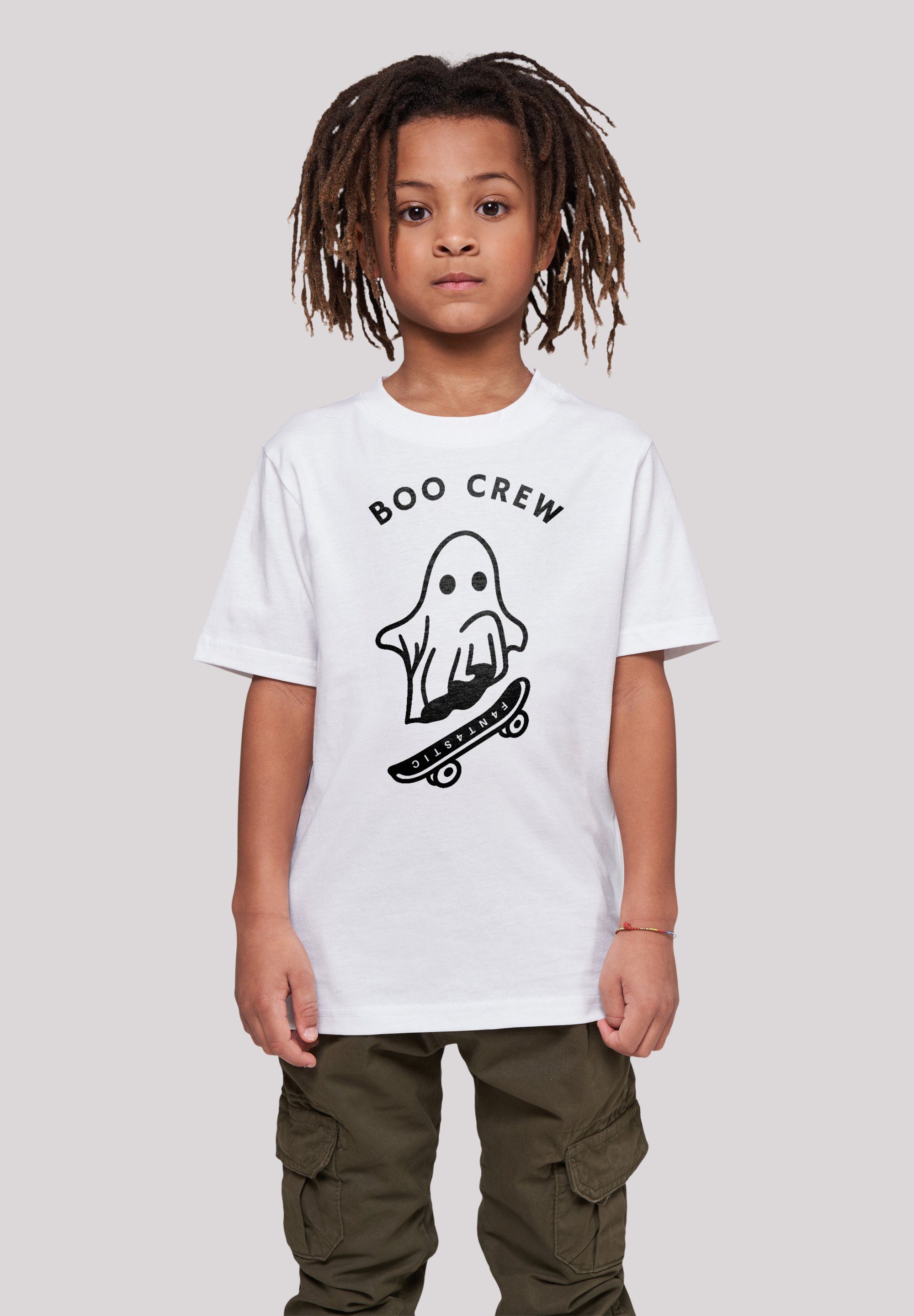 F4NT4STIC T-Shirt Boo Crew Halloween Print weiß