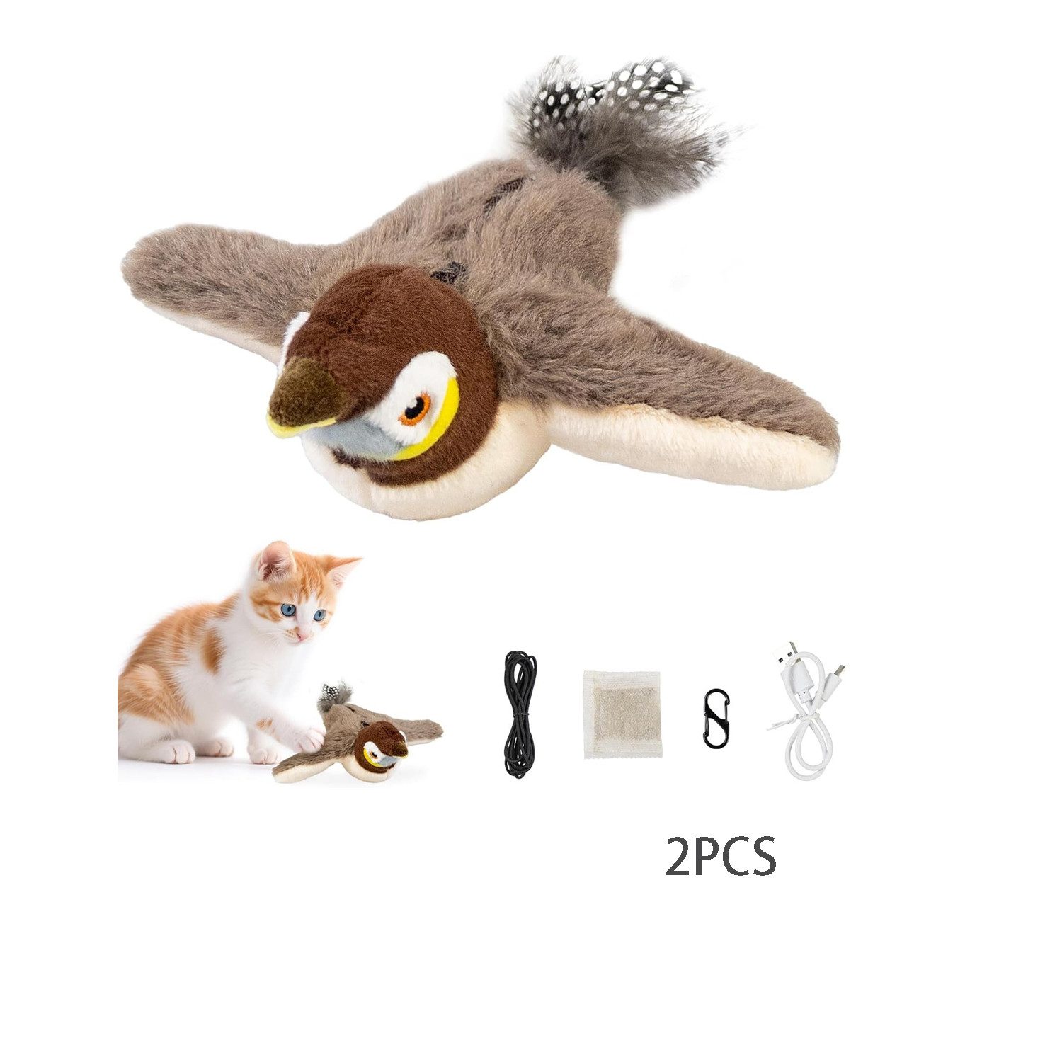 FELIXLEO Tier-Intelligenzspielzeug Interaktives USB Katzenspielzeug Vogel m günstig online kaufen