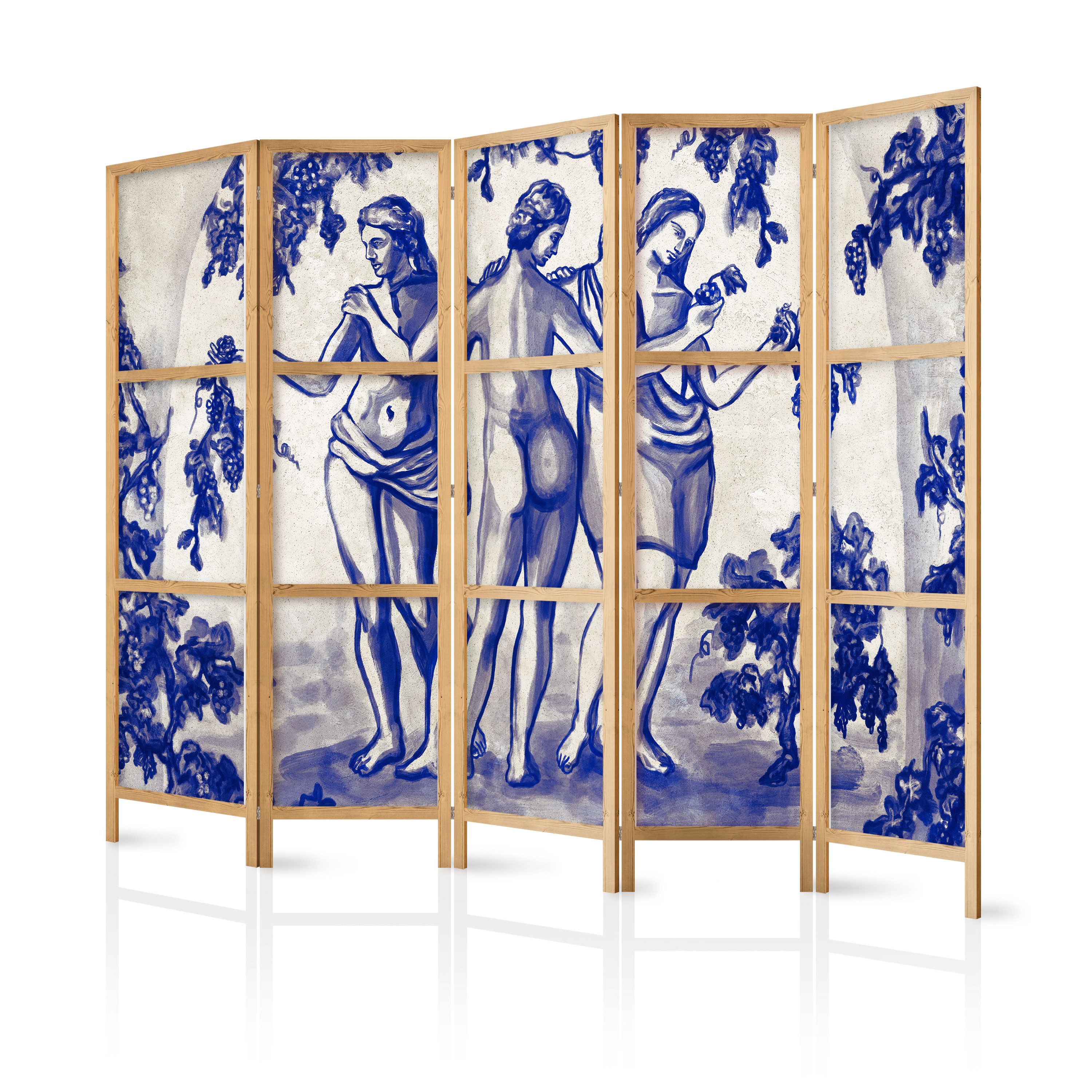 Muralo Paravent 5-teilig Japanischer Paravent klappbar Drei Grazien Antike (Packung, 1 St., 225x172 cm), Für das Wohnzimmer, das Schlafzimmer