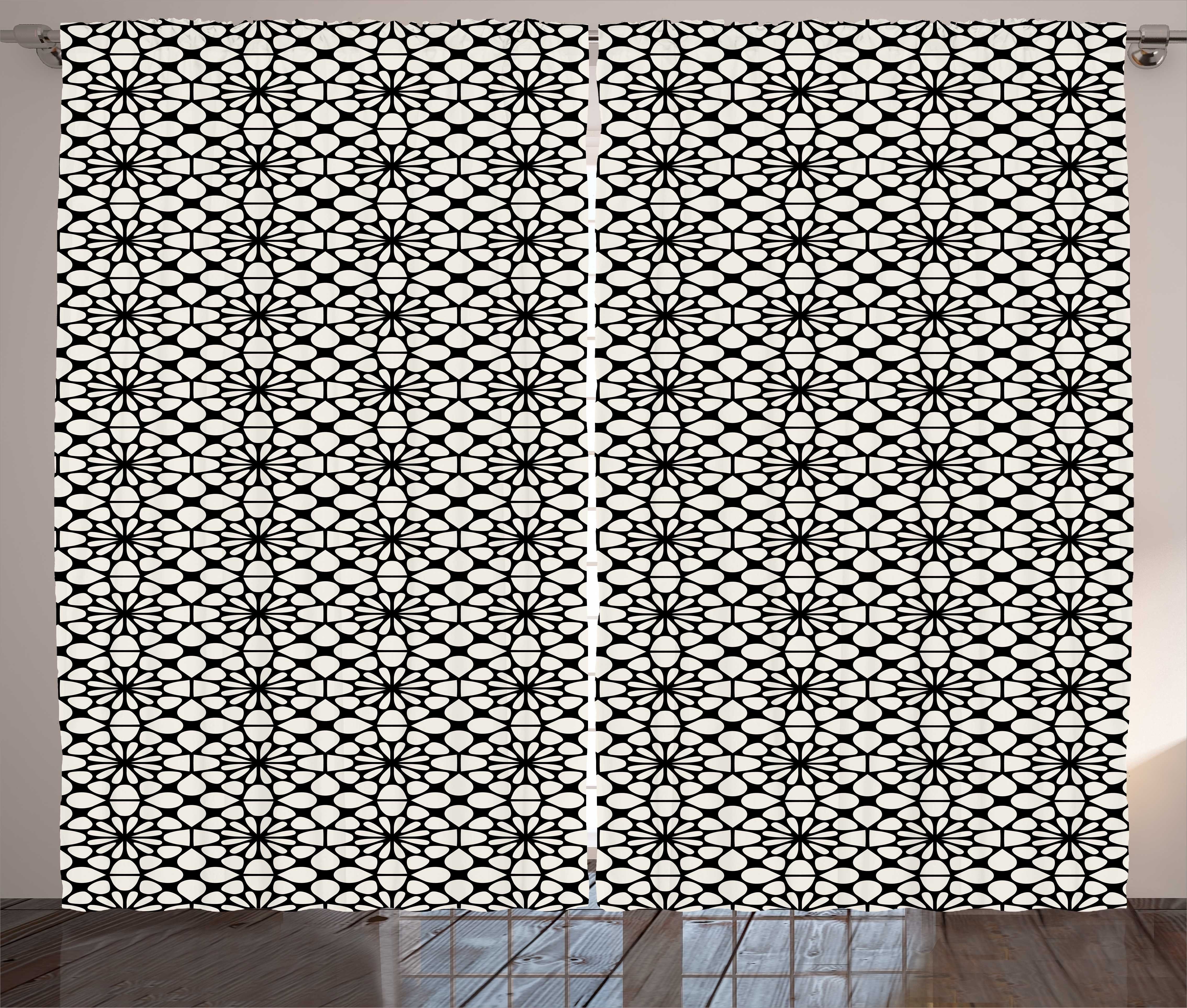 Gardine mit Abstrakte Schlafzimmer und Haken, Abakuhaus, Vorhang Schlaufen Kreis Abstrakt geometrische Kräuselband