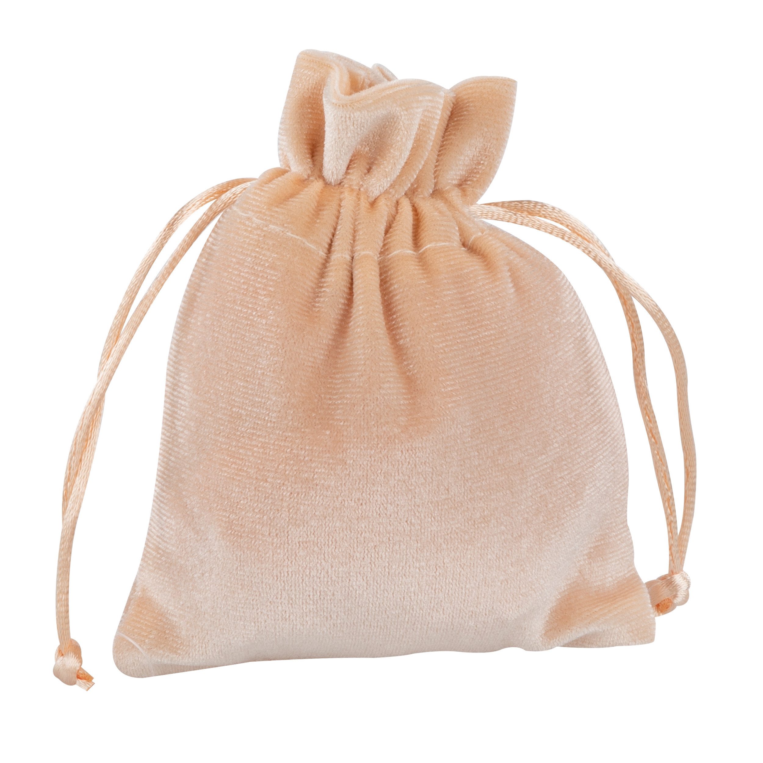 Idena Tragetasche Idena Stoffsäckchen aus Samt creme 10x13cm