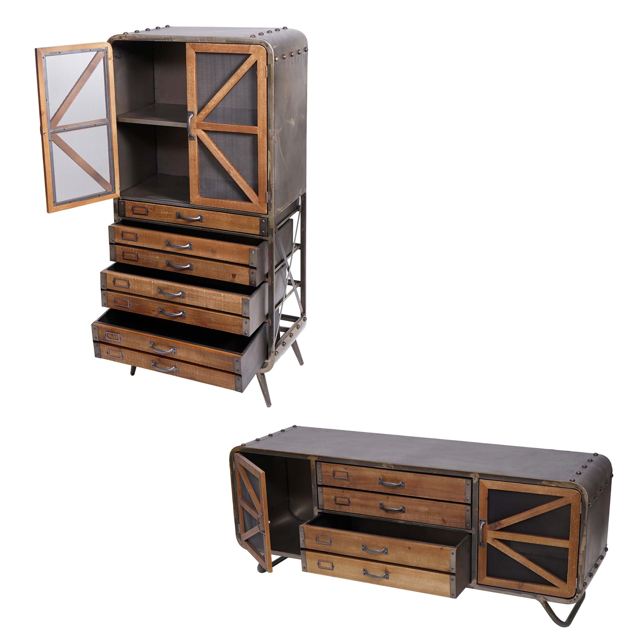 MCW Wohnzimmer-Set MCW-F91-W, (Set, 2-St., 2er), Viel Stauraum