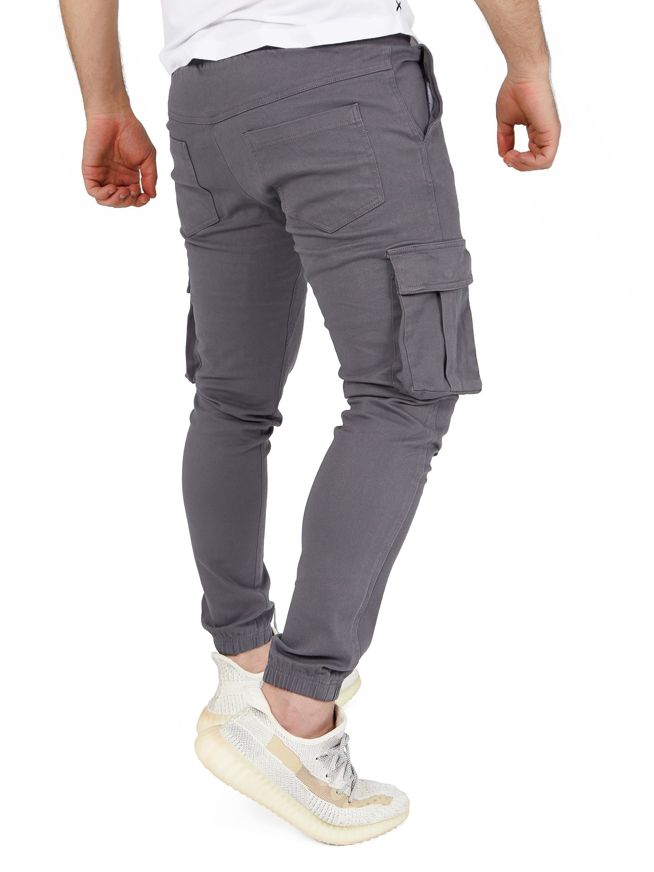 Pittman Cargohose Cargohosen Herren Chino Giga mit elastischem Bund, Cargotaschen