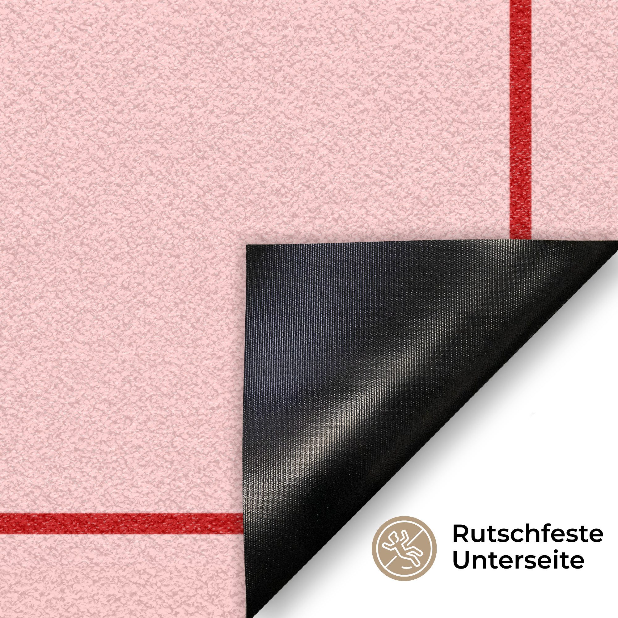 MuchoWow Fußmatte Willkommen - Schleife - Rosa, Rechteckig, innen Schmutzfangmatte, Tür, Schmutzfänger Flur, Teppich, 60x40 cm