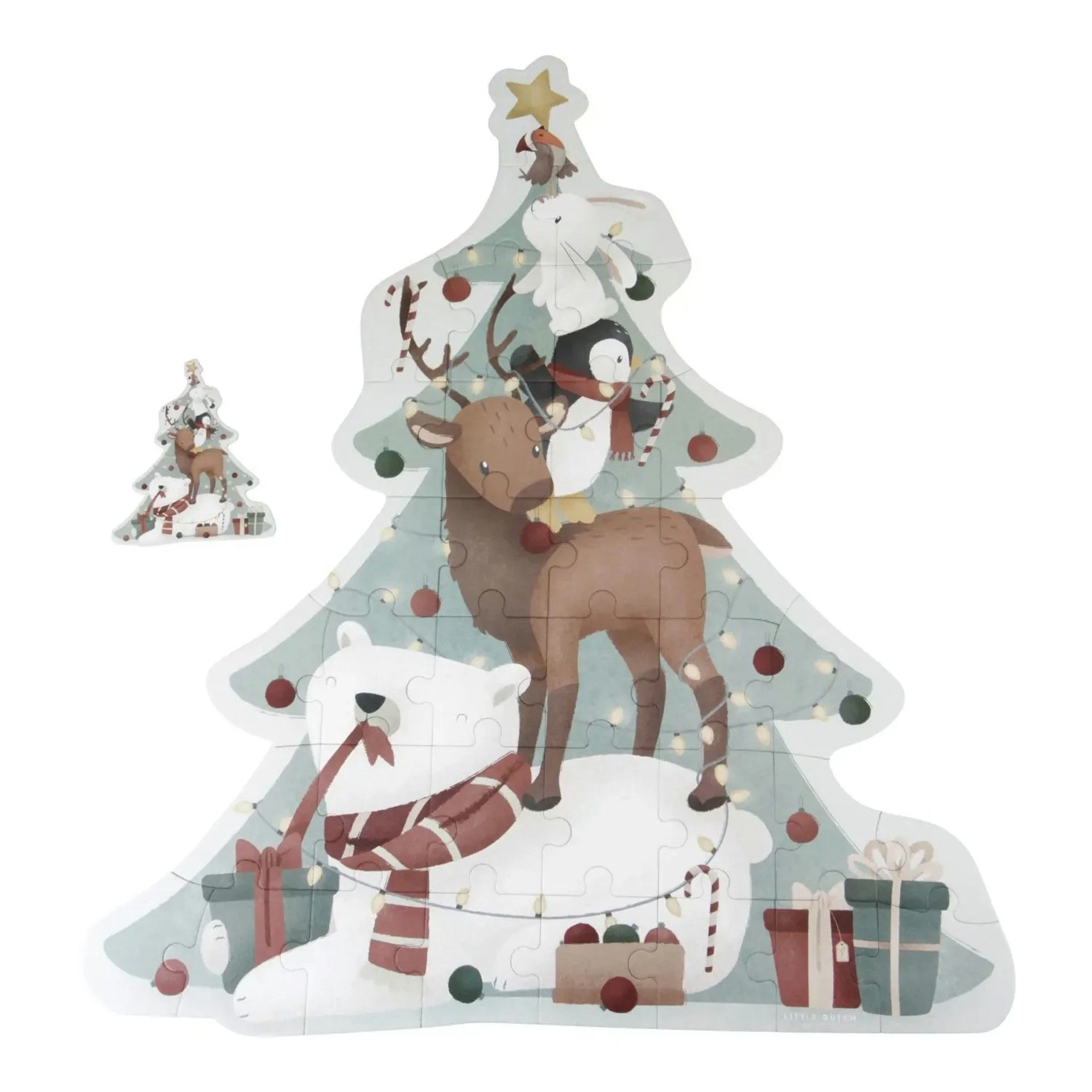 LITTLE DUTCH Puzzle Weihnachtspuzzle XL, 24 Puzzleteile