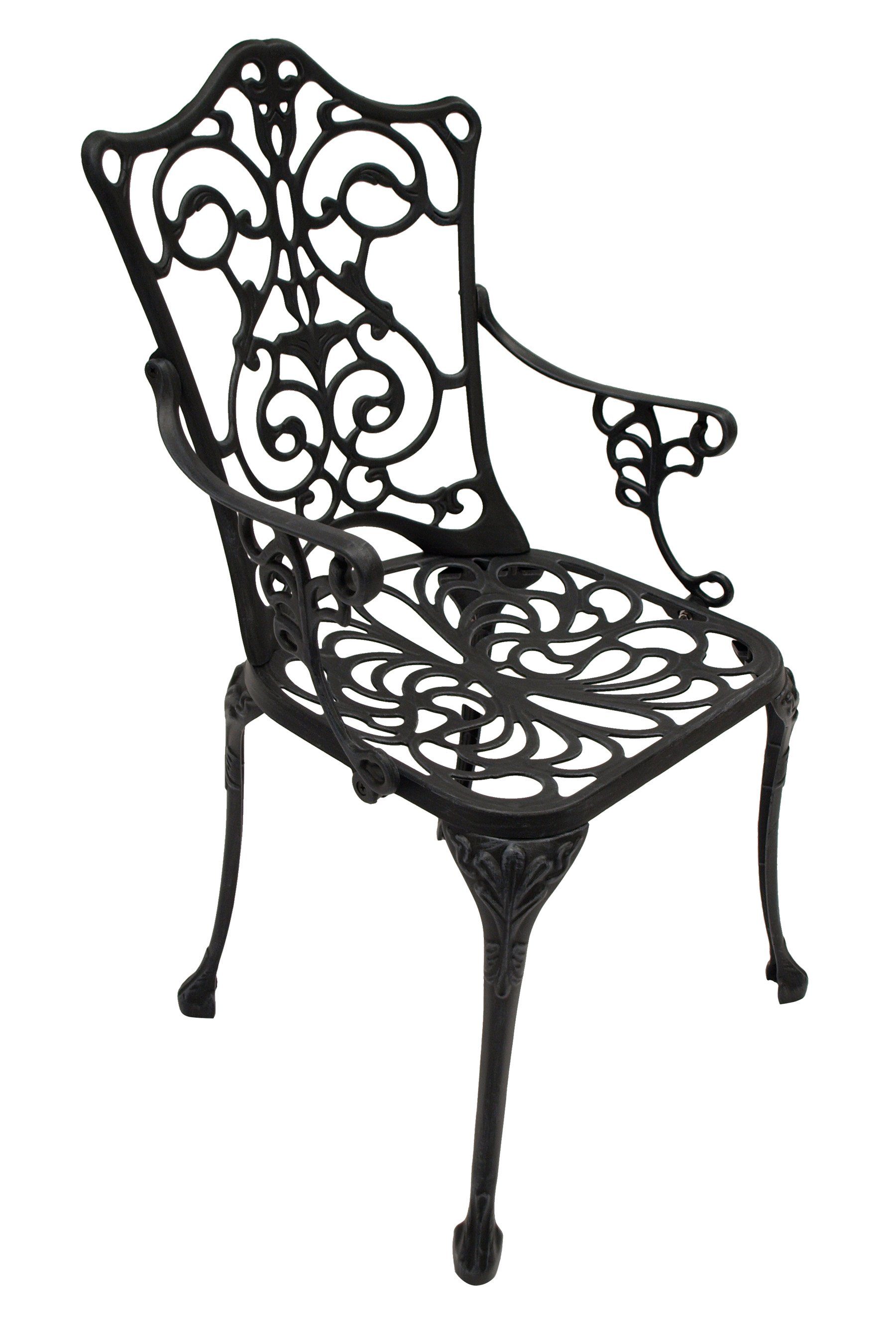 DEGAMO Gartensessel Jugendstil (1-St), Farbe grau-antik, Aluguss rostfrei