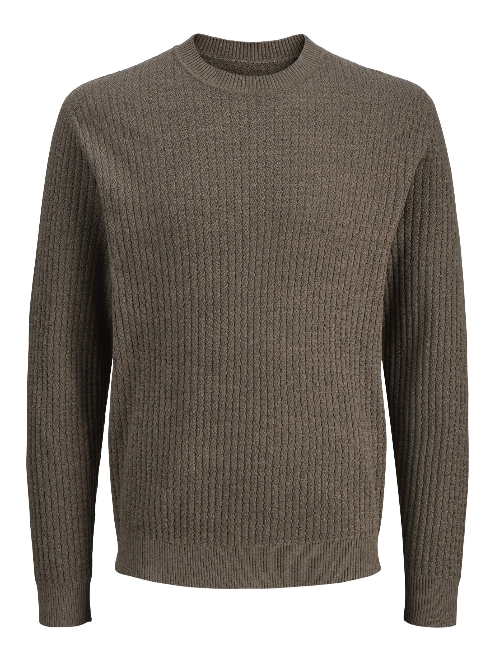 Jack & Jones T-Shirt JPRBLUBARKLEY KNIT CREW NECK CH LN, Crocodile/Twist/Zizag structure