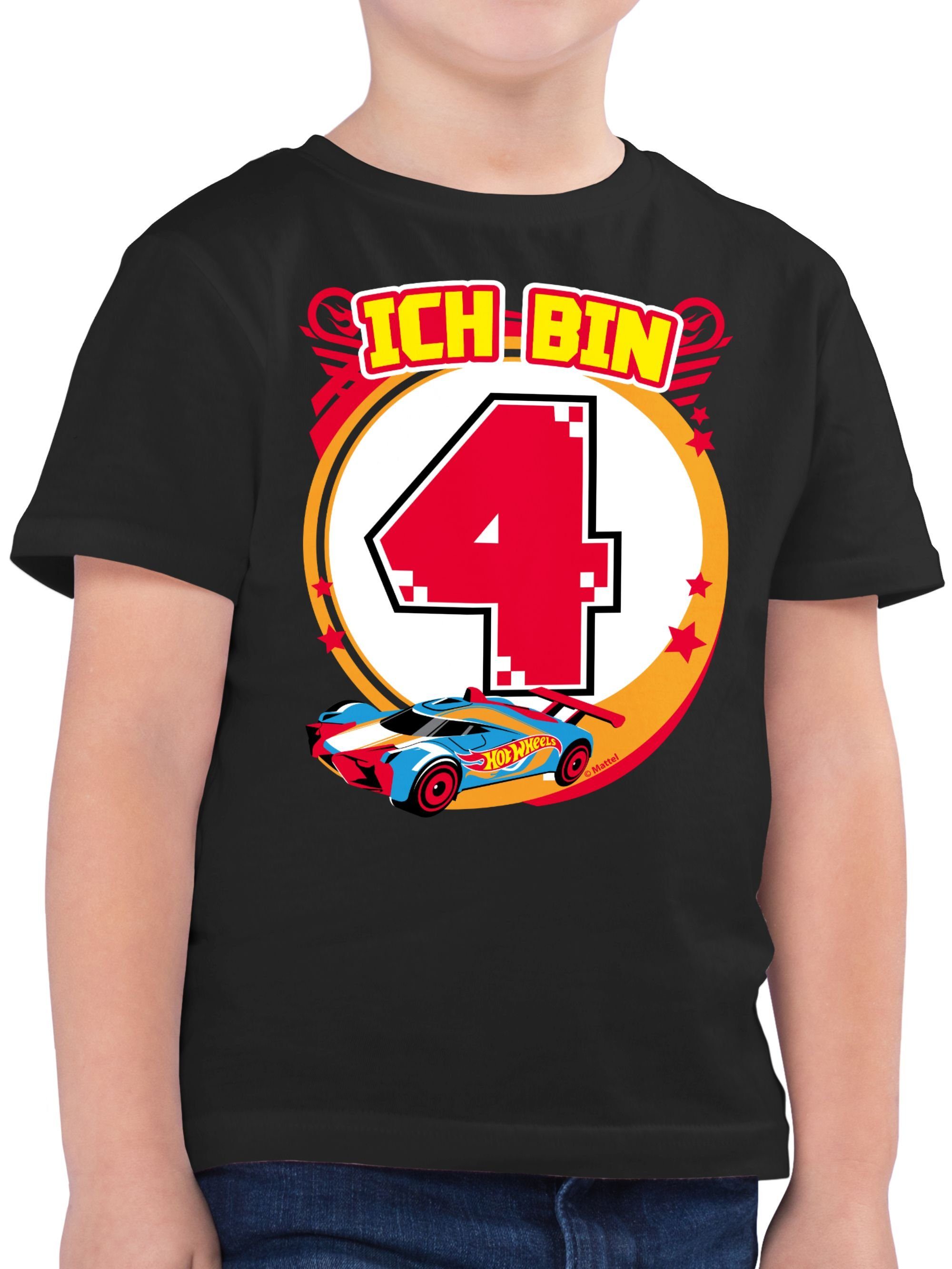 Shirtracer T-Shirt Ich 02 Hot 4 Rennauto Schwarz Jungen bin Wheels 