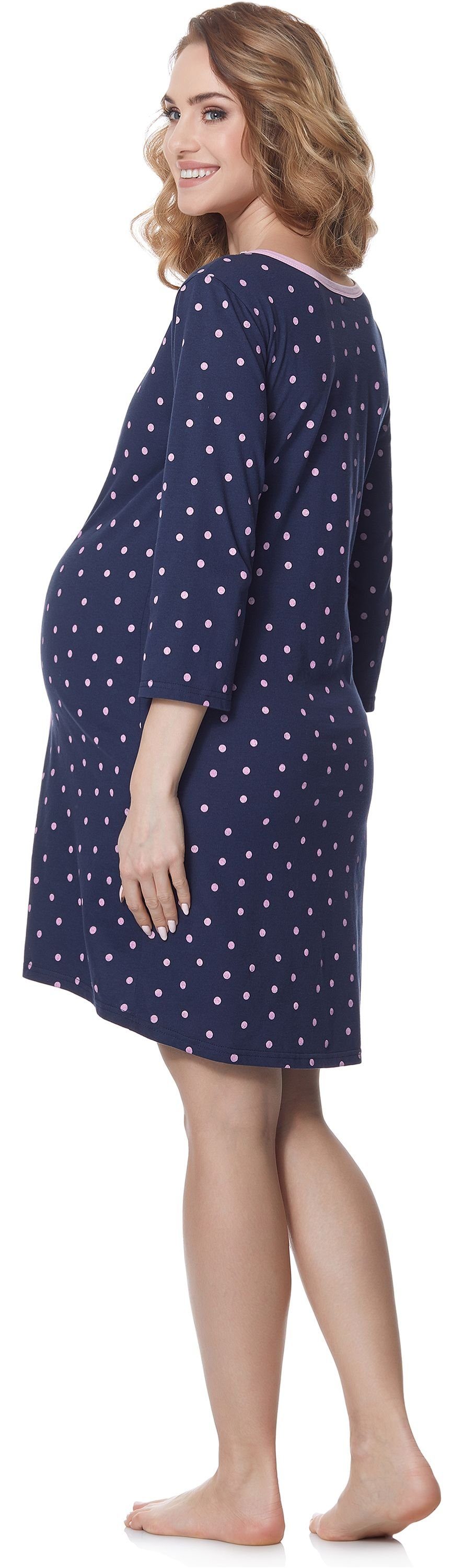 Be Mammy Umstandsnachthemd Damen Umstands Nachthemd 3/4 Arm mit Stillfunkti günstig online kaufen