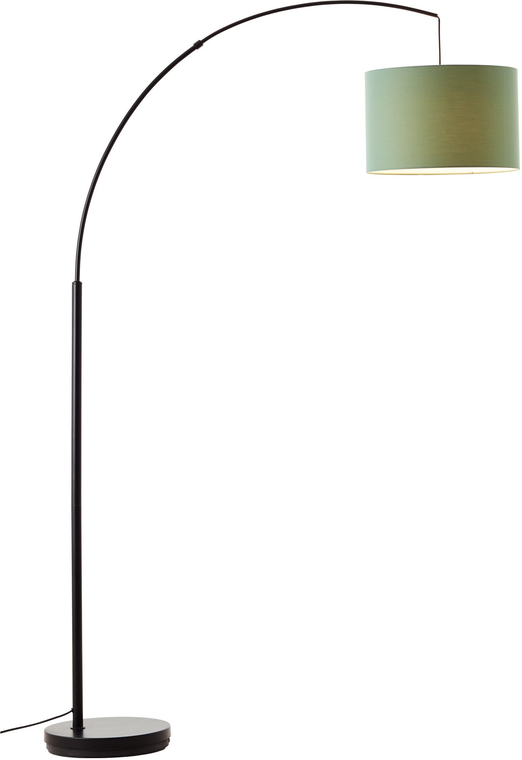 Places of Style Elijah, Ø 36cm Bogenlampe Stoff Textilschirm Leuchtmittel, Stehlampe ohne jade