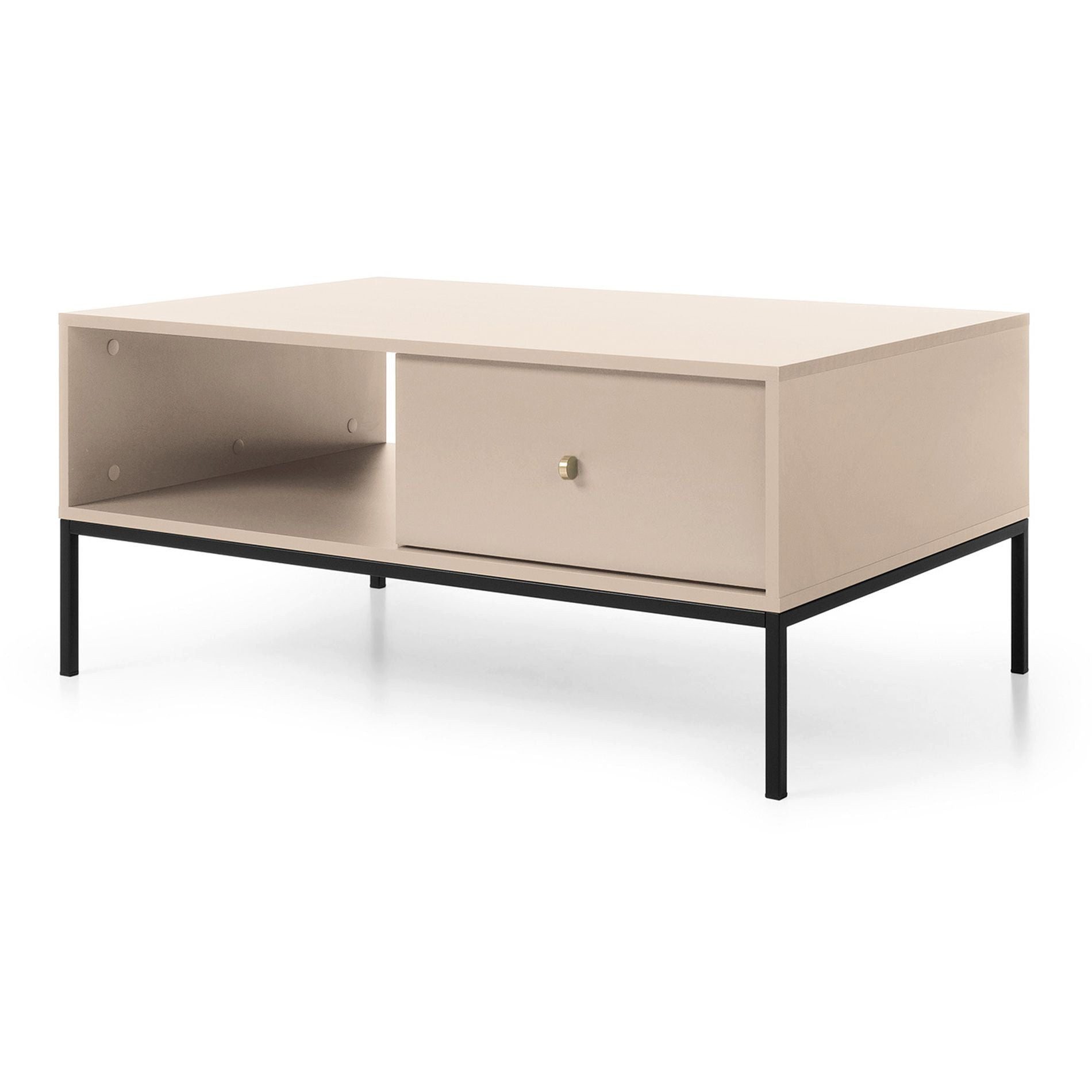 Selsey Couchtisch MONNE, Wohnzimmertisch rechteckig mit Stauraum, Vintage, 68 x 104 cm