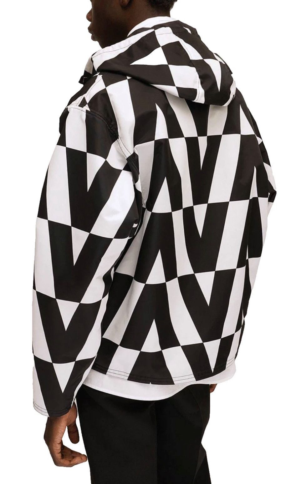 Valentino Blouson Optical Hooded Windbreaker Regen Jacke sportliche Funktionalität mit der klaren Handschrift