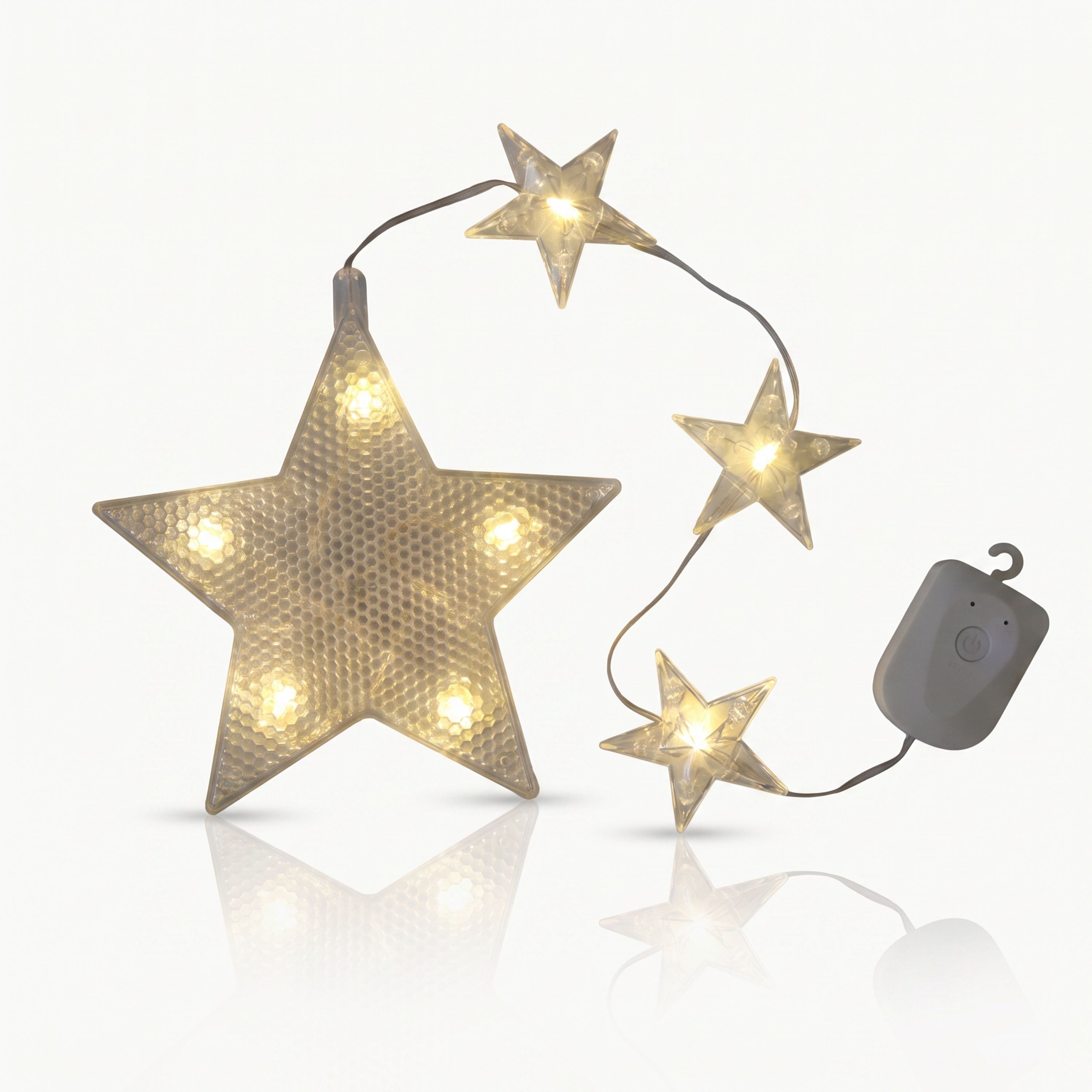Gartenpirat LED-Lichterkette Sternen-Lichterkette Warmweiß 52 cm Wiederaufladbar, Wiederaufladbar per USB-C
