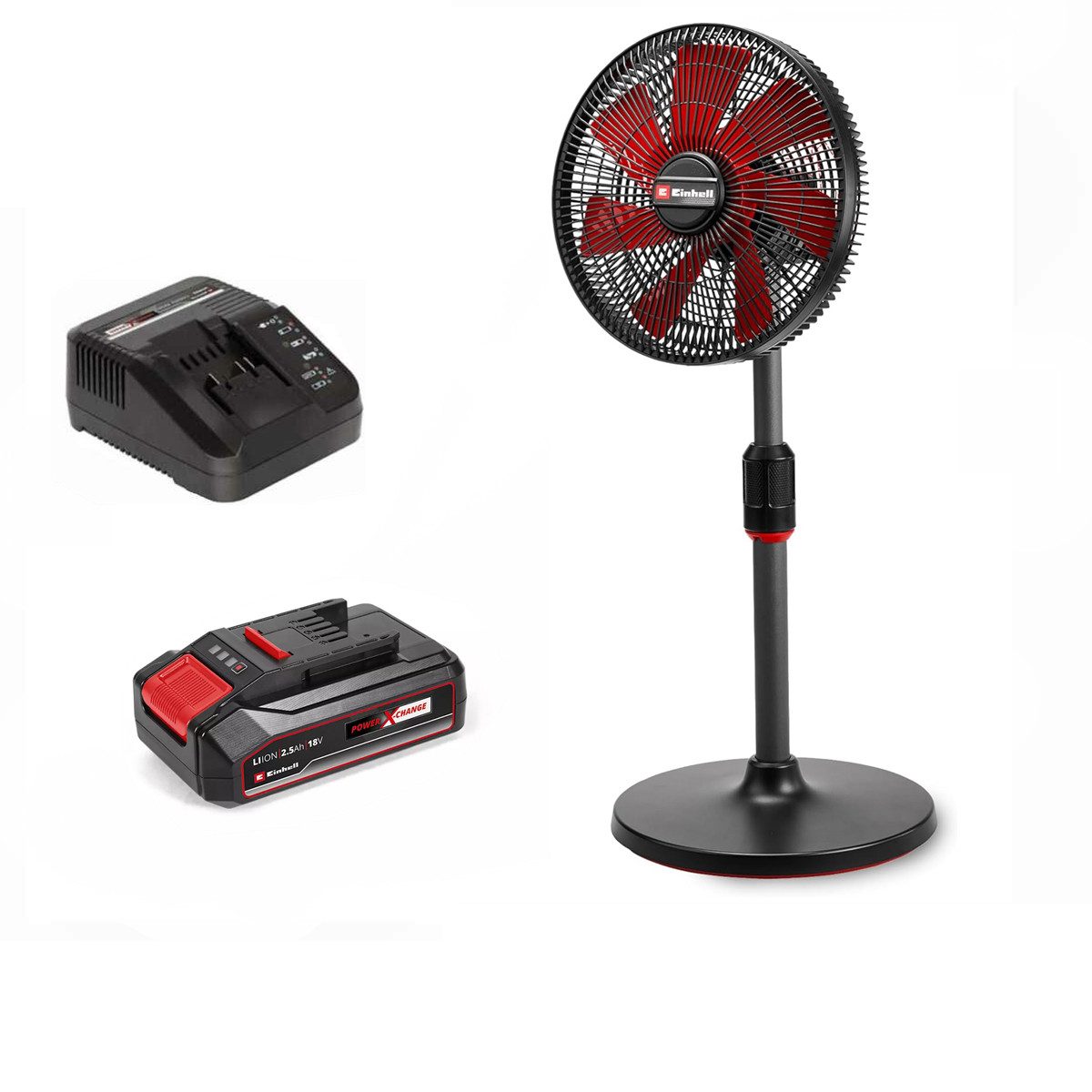 Einhell Akku-Standventilator Akku-Ventilator GE-CF 18/320 P Li-18V + Akku 2,5 Ah, Ladegerät