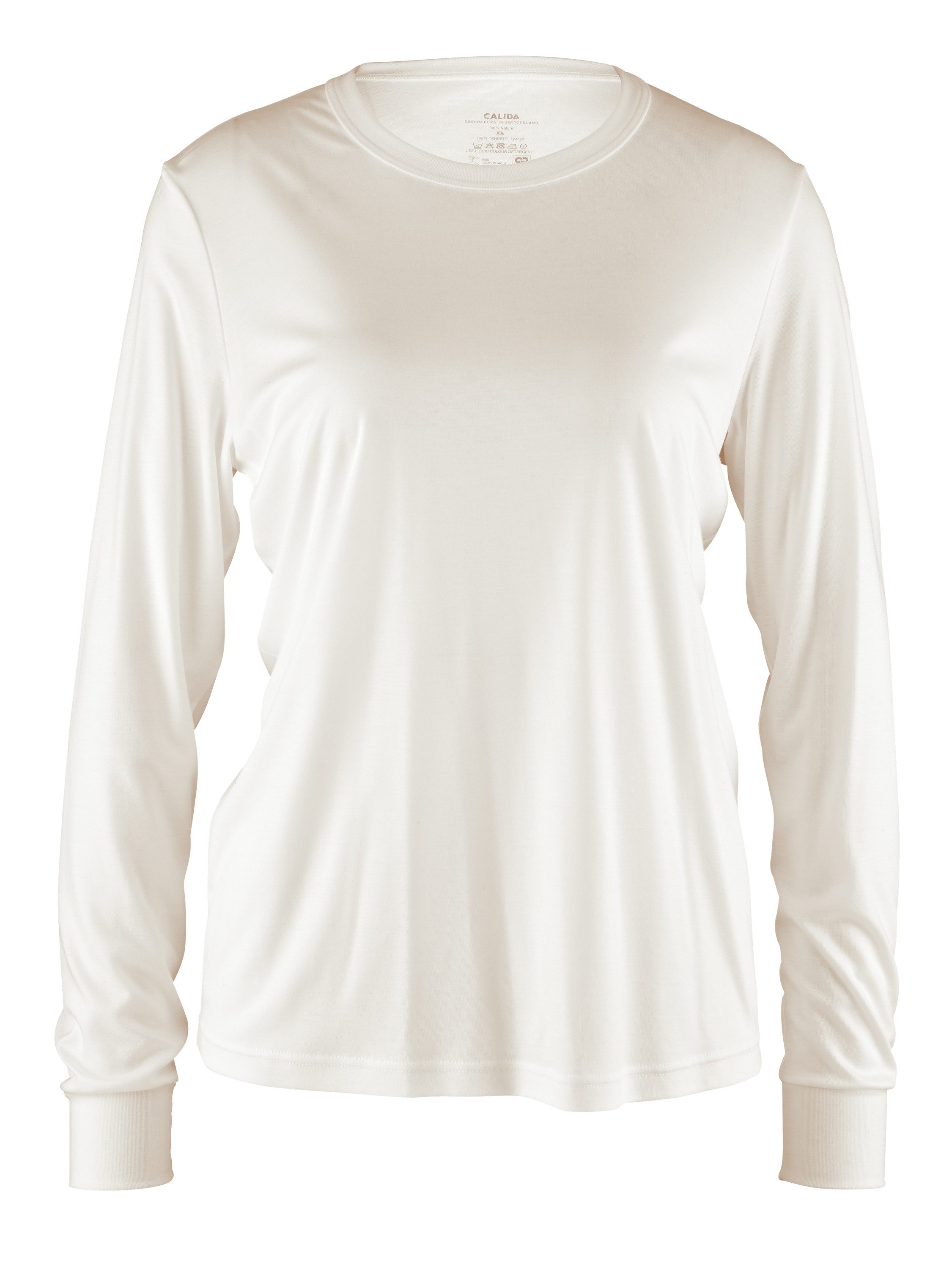 CALIDA Langarmshirt Lounge & Relax Damen (1-tlg) weiche Modalqualität, atmungsaktiv, hautfreundlich