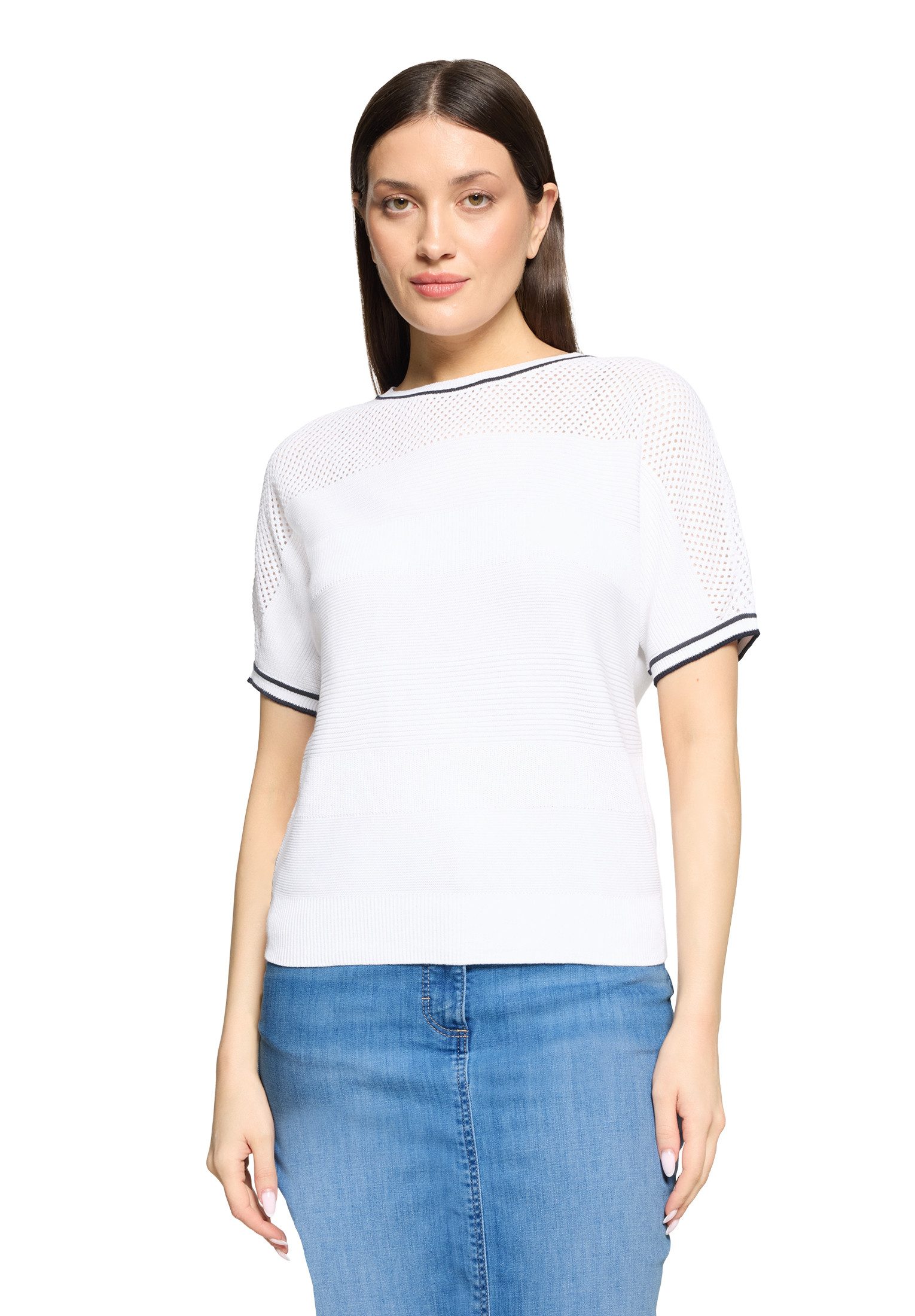 Kurzarmshirt Damen mit Struktur