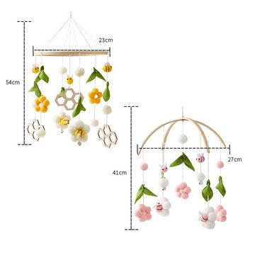 yozhiqu Mobile Bienen-Blumen-Bettglocke, Wagen-Bett-Spielzeug, Rassel für Neugeborene, hängendes, beruhigendes Windspiel