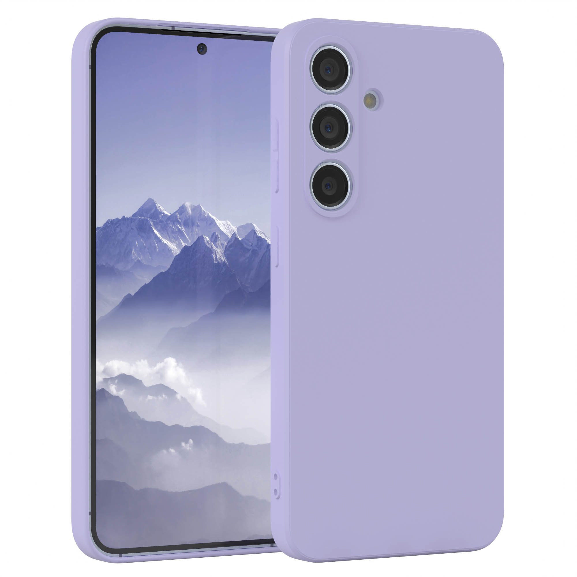 EAZY CASE Handyhülle für Samsung Galaxy S24 Hülle Silikon 6,2 Zoll, Silikonhülle stoßfest Smart Slimcover Case Dünn Blau Lila