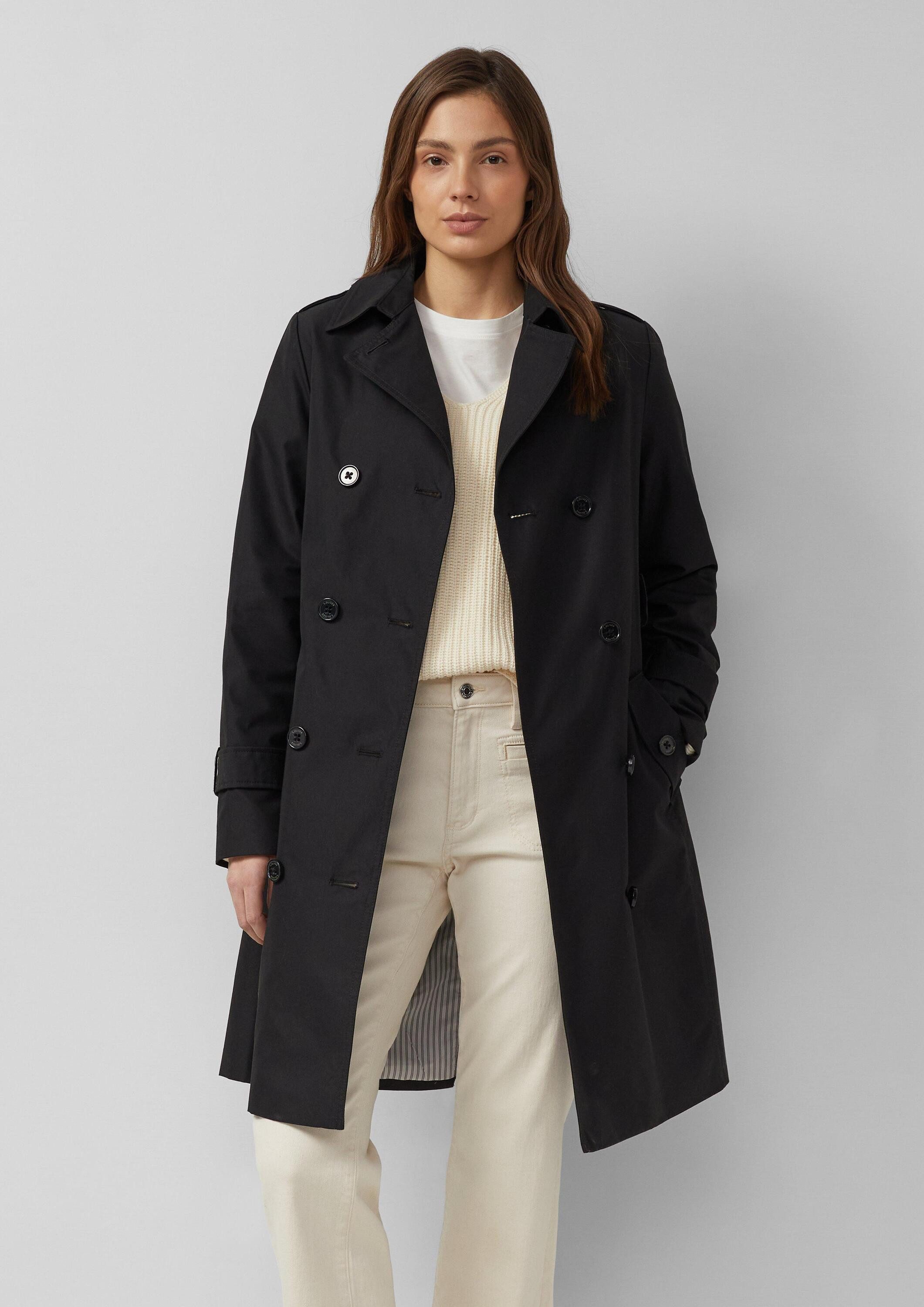 s.Oliver Trenchcoat Outdoor-Mantel Wasserabweisender Trenchcoat im Slim Fit