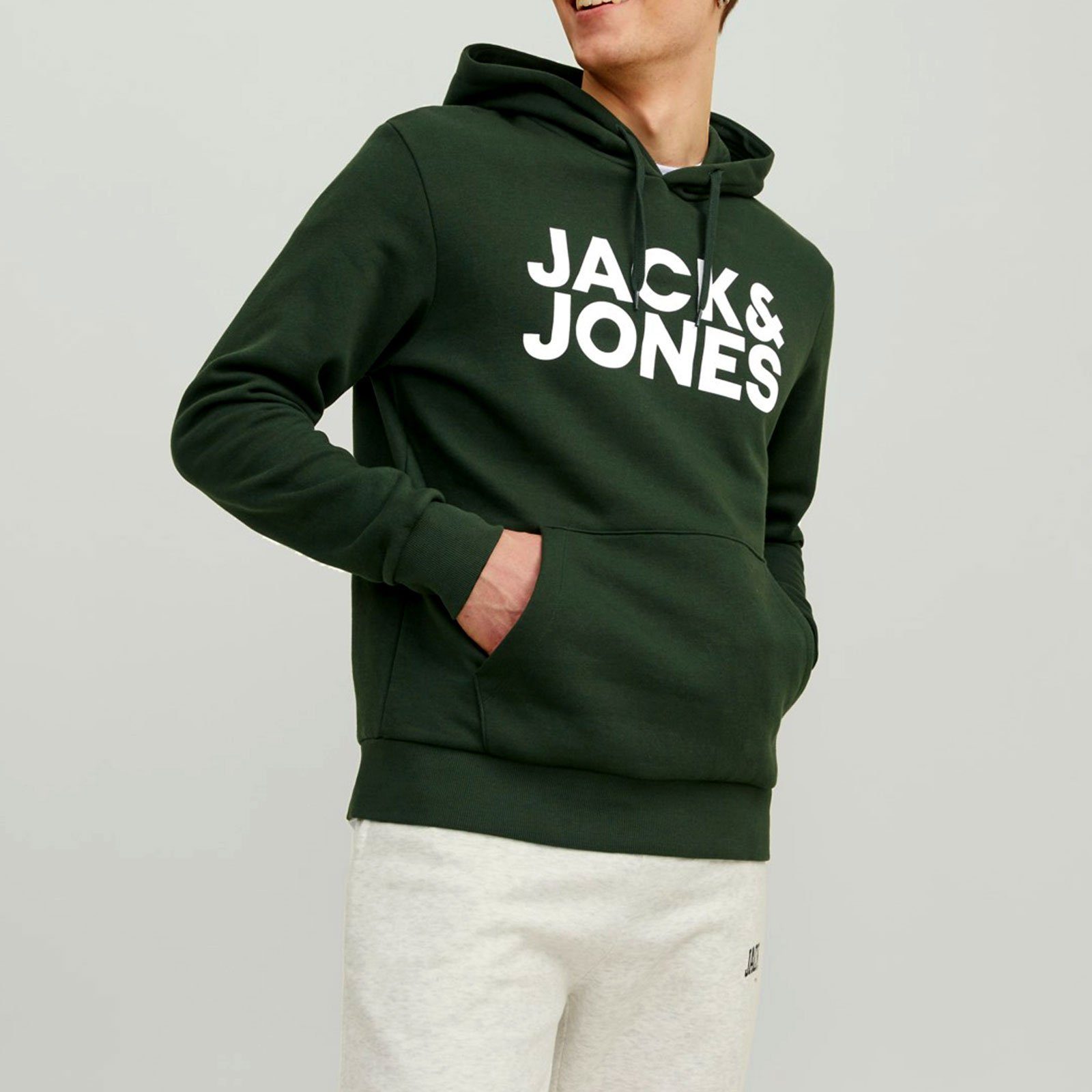 Jack & Jones Kapuzensweatshirt JJ Ecorp Logo Sweat Hood mit Markenschriftzu günstig online kaufen