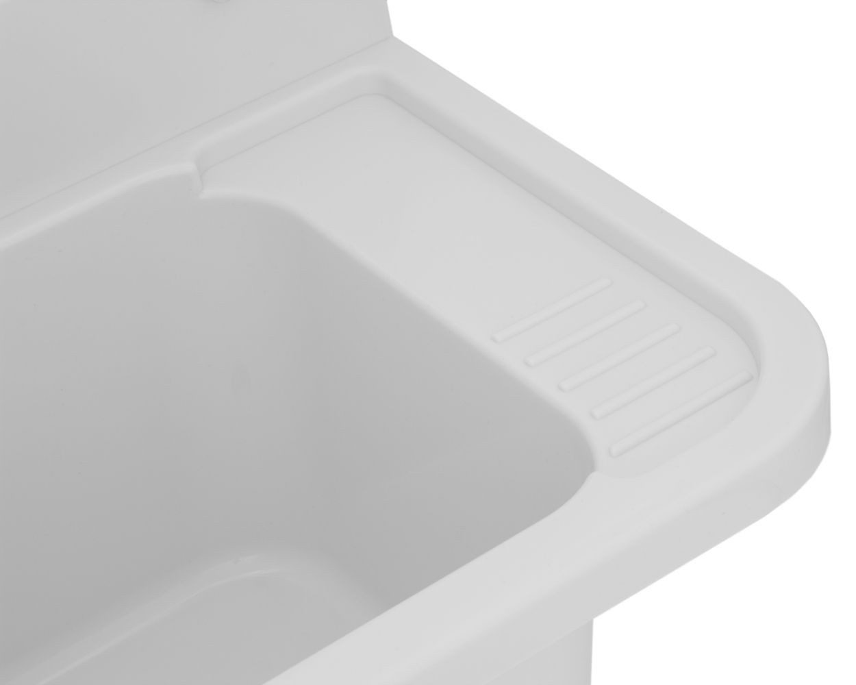 Lavre Waschbecken Vigo, Kunststoff Spülbecken Waschtrog Ausgussbecken, 50x33x21 cm, weiß