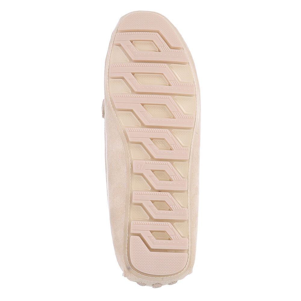 Ital-Design Modischer Mokassin für Damen mit eleganten Details Slipper (91554437) Flach Mokassins in Beige