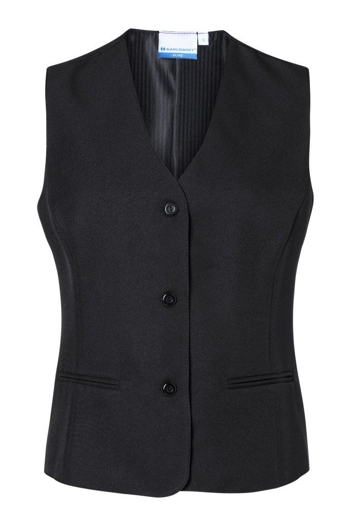 Karlowsky Fashion Arbeitsweste KARLOWSKY Damen Serviceweste BASIC V-Ausschnitt Schwarz