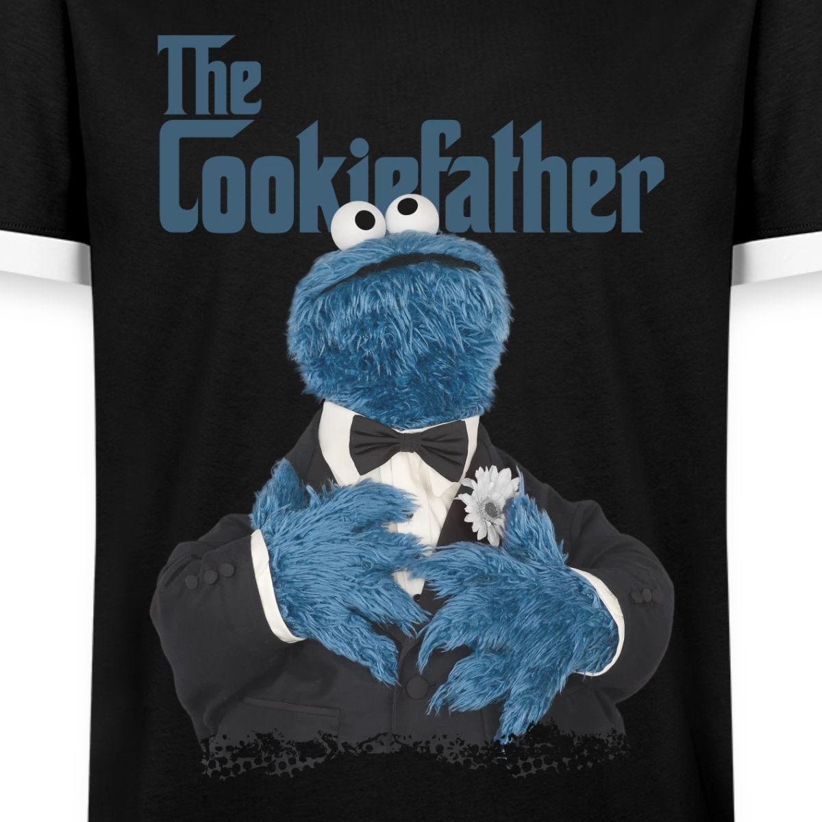 Spreadshirt T-Shirt Sesamstraße The Cookiefather Männer Kontrast T-Shirt (1-tlg)
